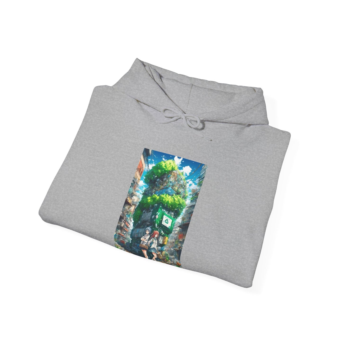 Urban Recycling Anime Friends Eco Graphic Hoodie