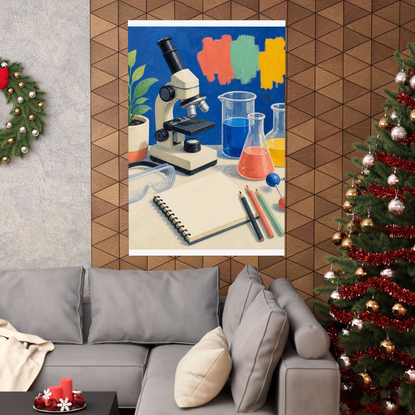 Colorful Science Lab Learning Art Poster
