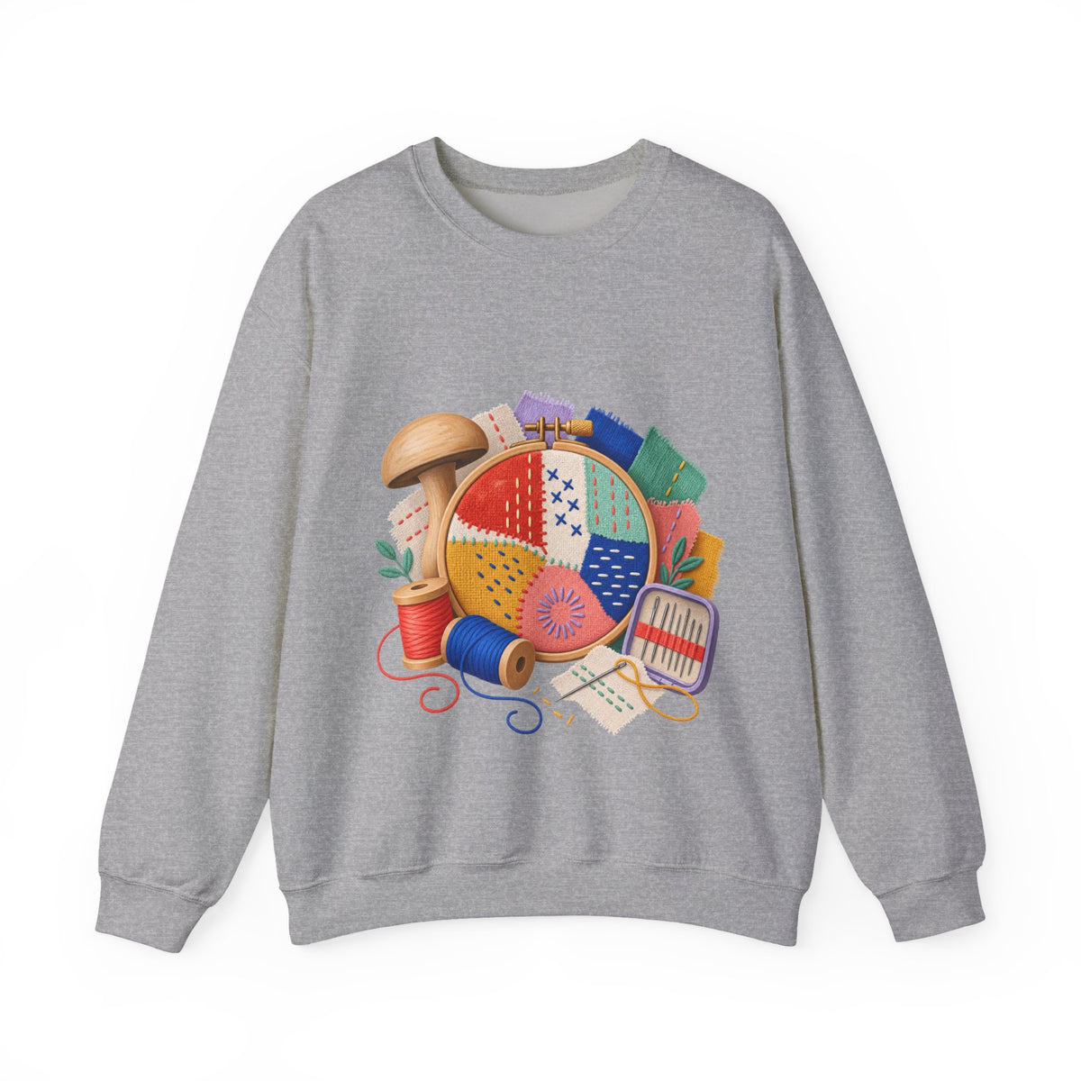 Colorful Visible Mending Workshop Sweatshirt