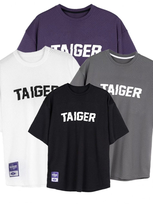 Men's Plus Size Letter Graphic Round Neck Half Sleeve T-Shirt
