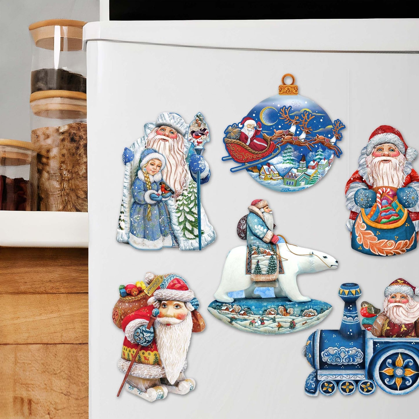 Up-Up and Away Decorative Eco Wood Magnets Set of 6 by G. Debrekht - Christmas Decor - 8090132G-S6