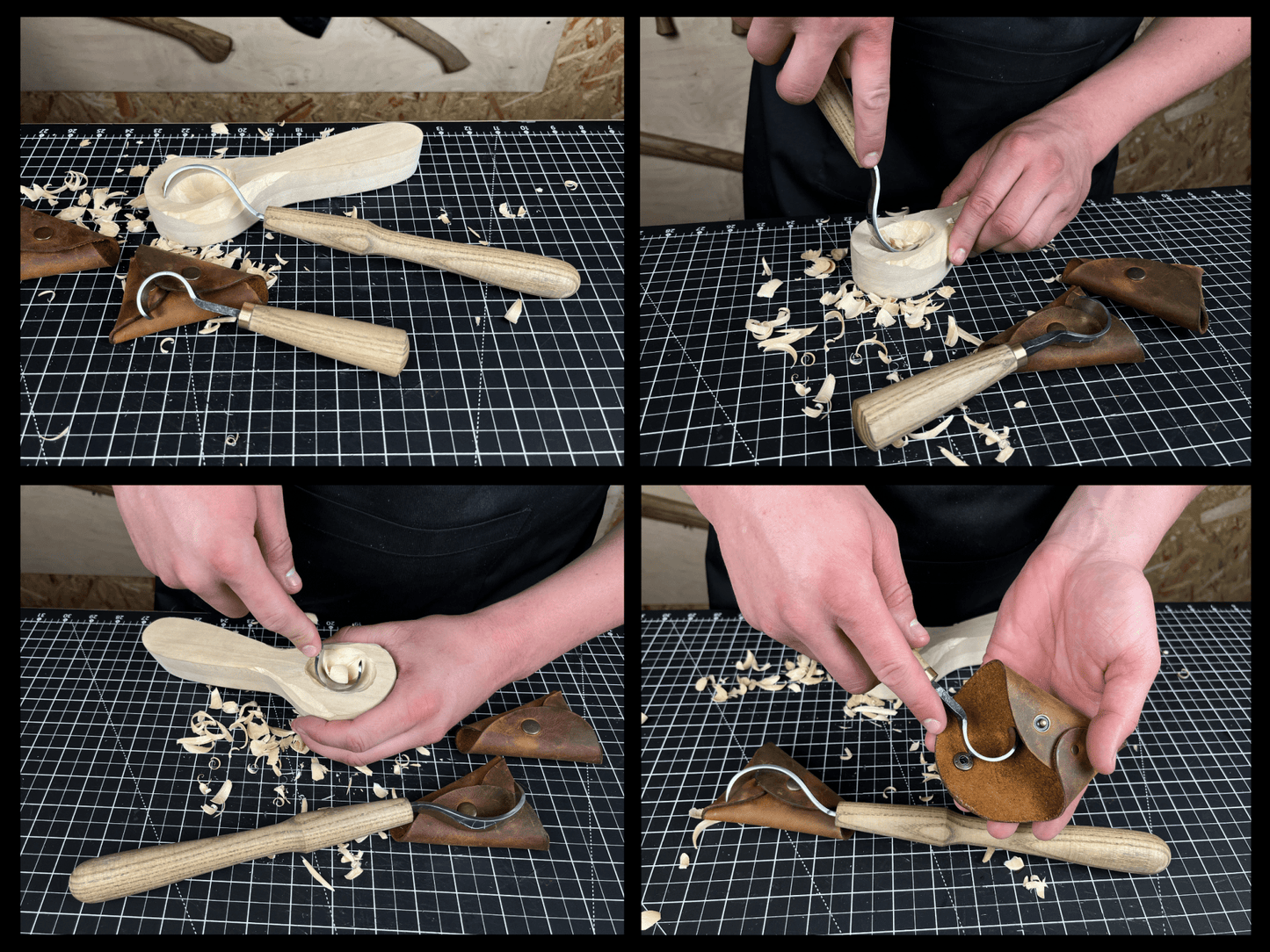 2-Piece Spoon Carving Hook Knife Set