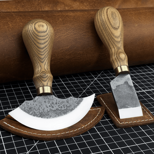 2-Piece Rounded and Straight Leather Knife Set