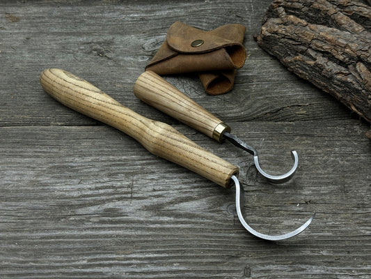 2-Piece Spoon Carving Hook Knife Set