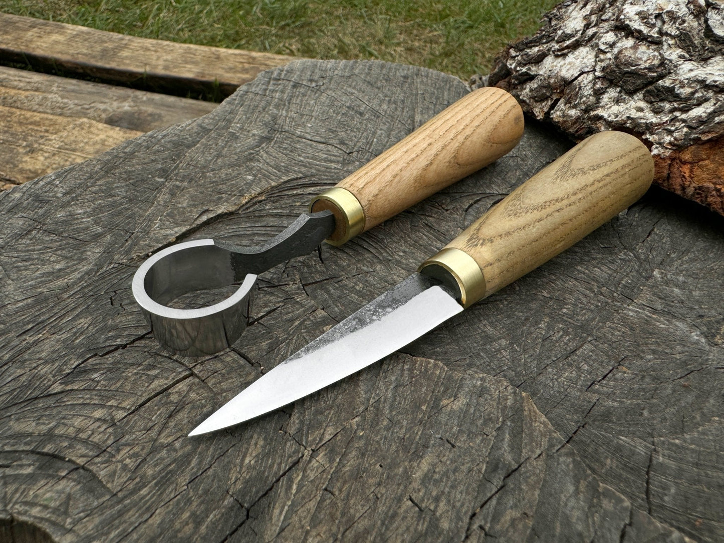2-Piece Spoon Carving Tool Set with Leather Case