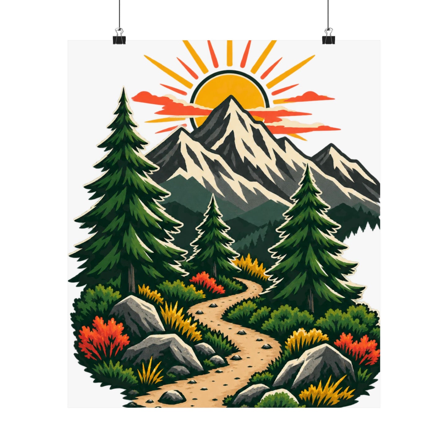 Sunrise Mountain Trail Outdoor Adventure Poster