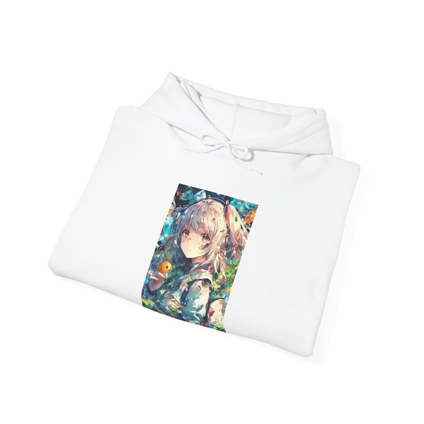 Crystal Bottle Anime Portrait Colorful Graphic Hoodie