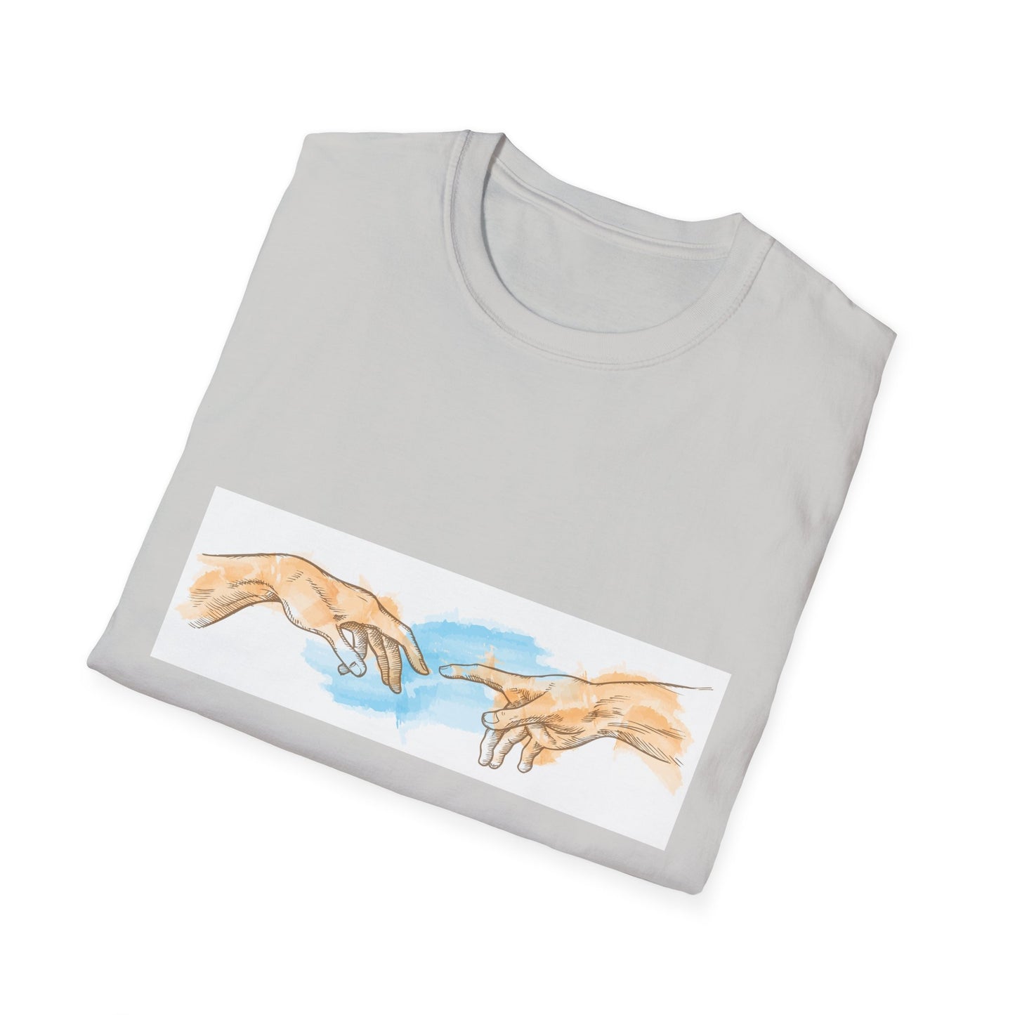 Creation of Adam Hands Graphic T-Shirt Michelangelo Inspired Art Tee Minimal Renaissance Aesthetic Inspired Unisex Shirt