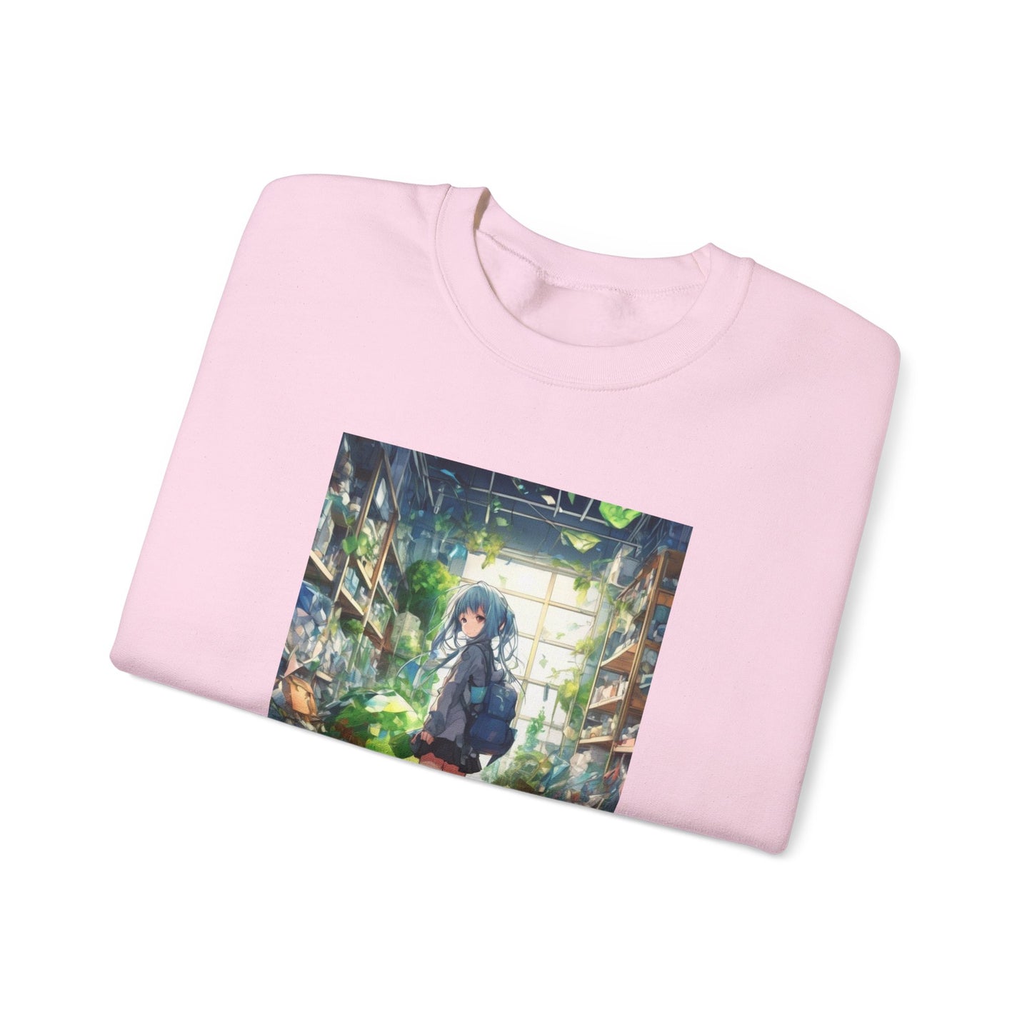 Green Recycling Alley Anime Girl Green Art Sweatshirt