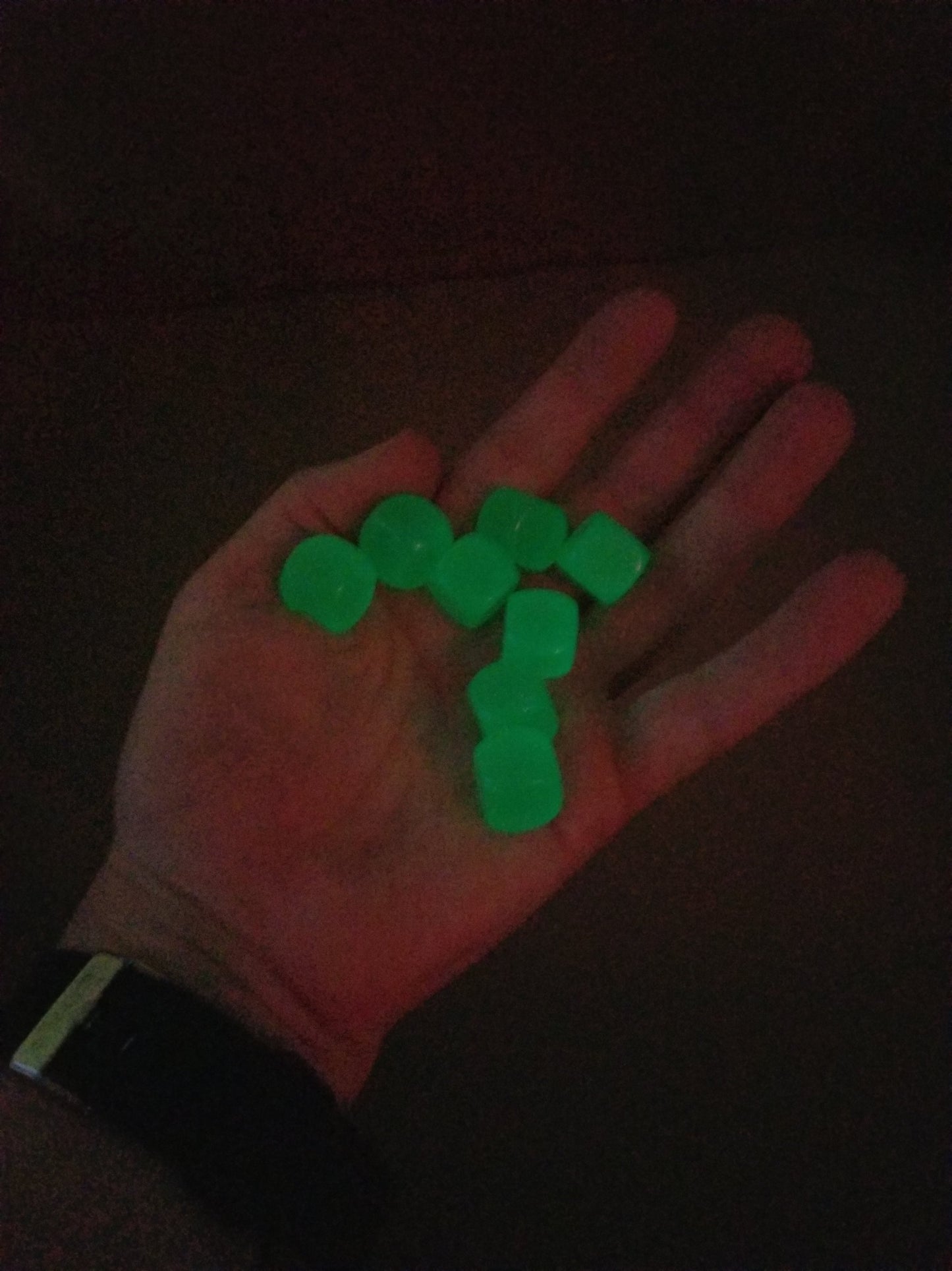 Green Glow in the Dark Blank d6 16mm Dice DIY (sold per die)