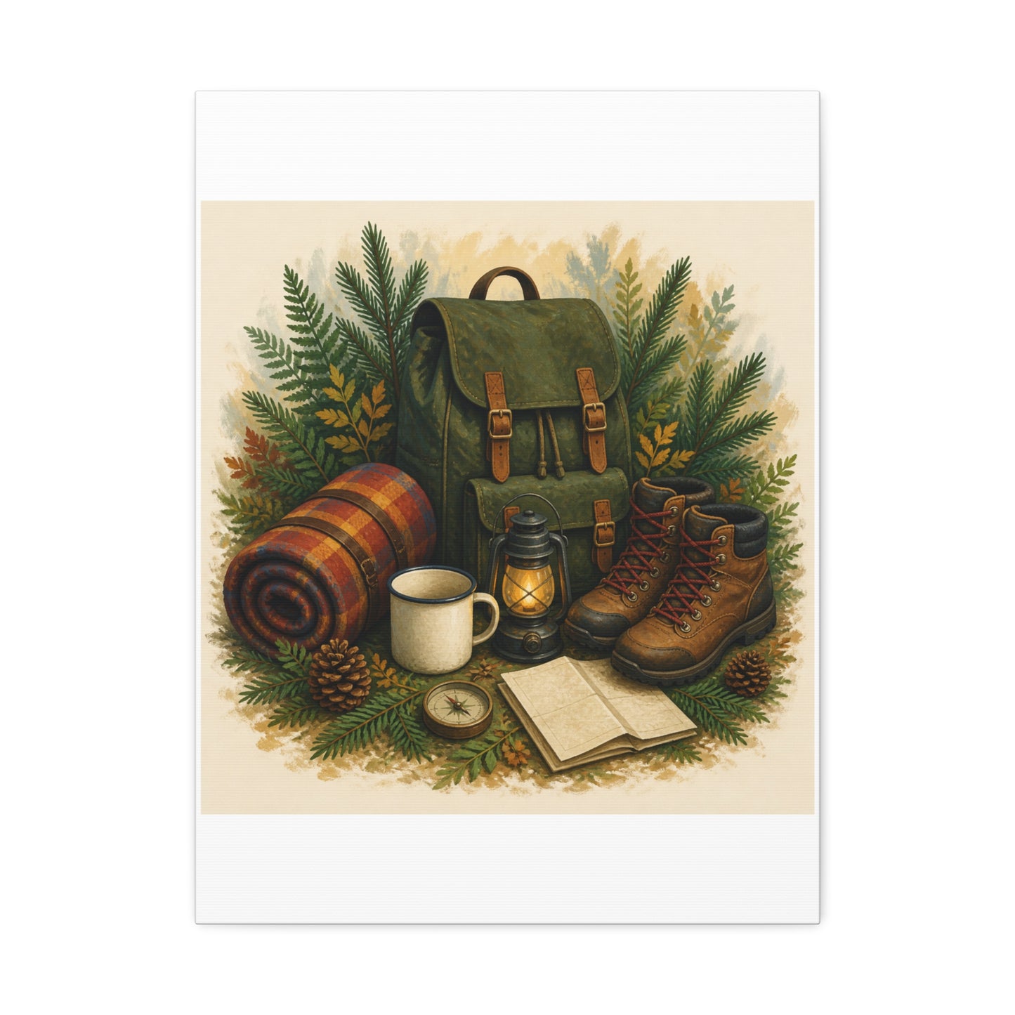 Generic Camping Gear Outdoor Adventure Canvas Art