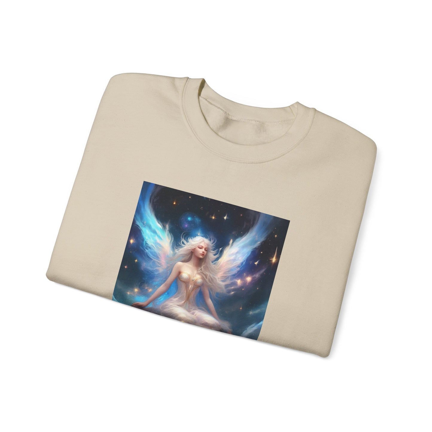 Celestial Winged Meditation Fantasy Portrait Sweatshirt