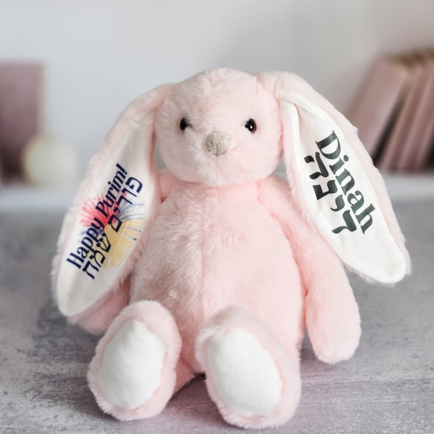Plush Custom Bunny for Kids' Purim Basket