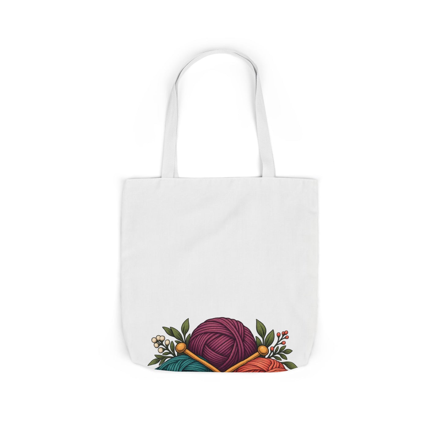 Retro Yarn and Knitting Botanical Art Tote Bag