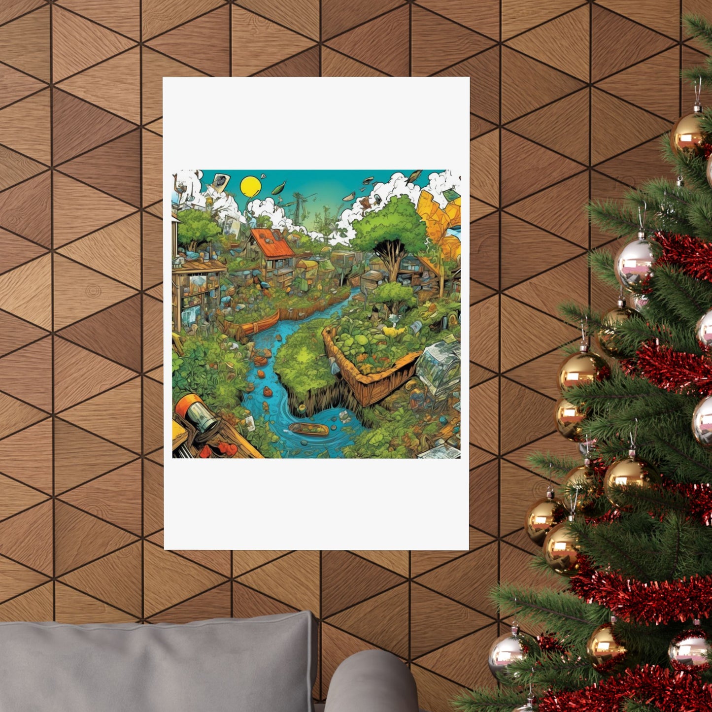 Whimsical Garden Stream Nature Gift Art Poster