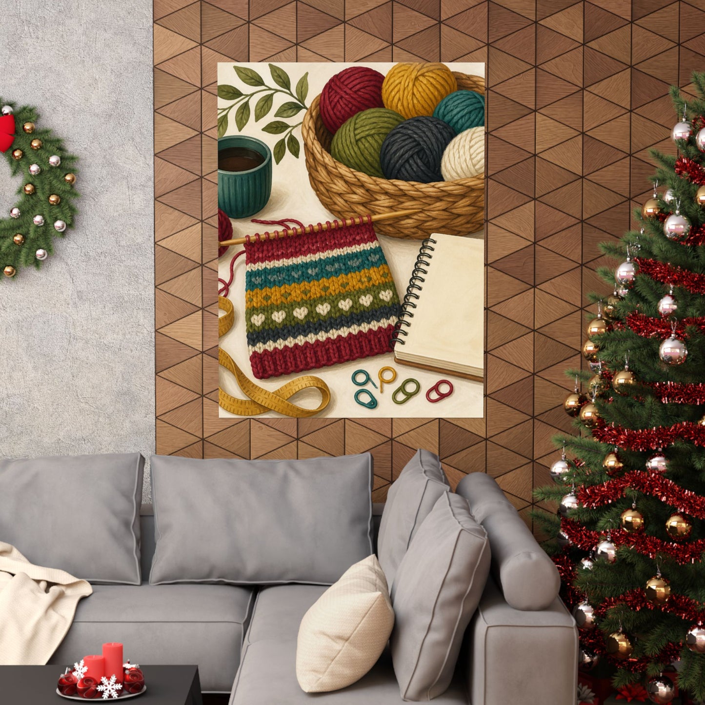 Cozy Knitting and Yarn Hobby Art Poster