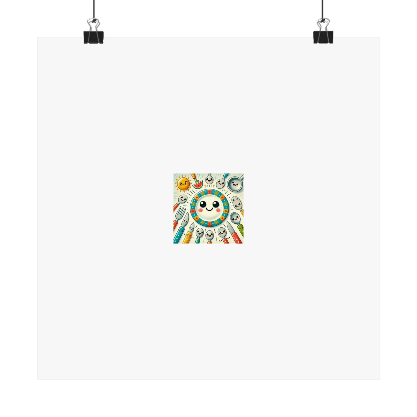 Happy Little Kitchen Club Kawaii Food Poster Kitchen Wall Art Decor