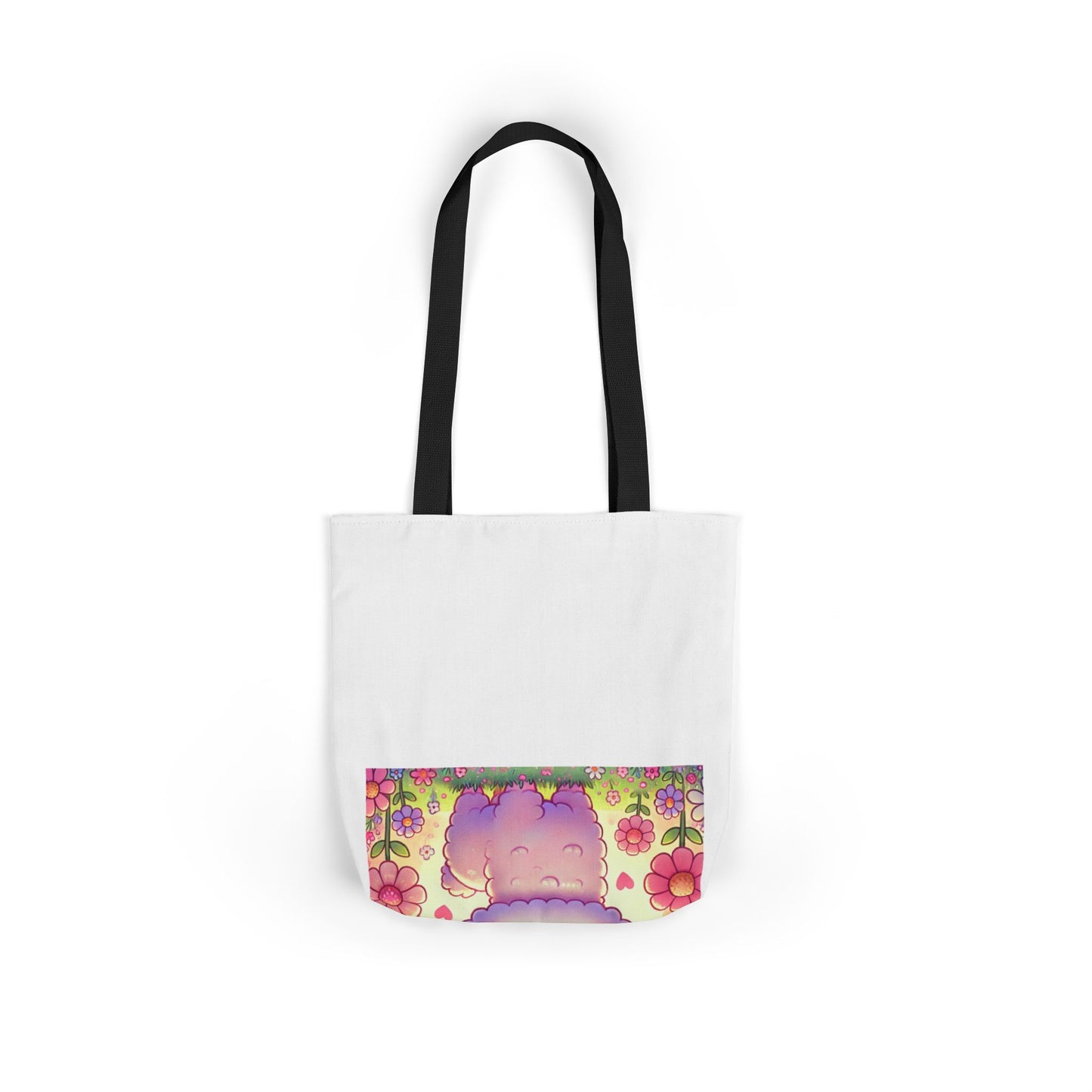 Pastel Floral Alpaca Garden Kawaii Canvas Tote Bag