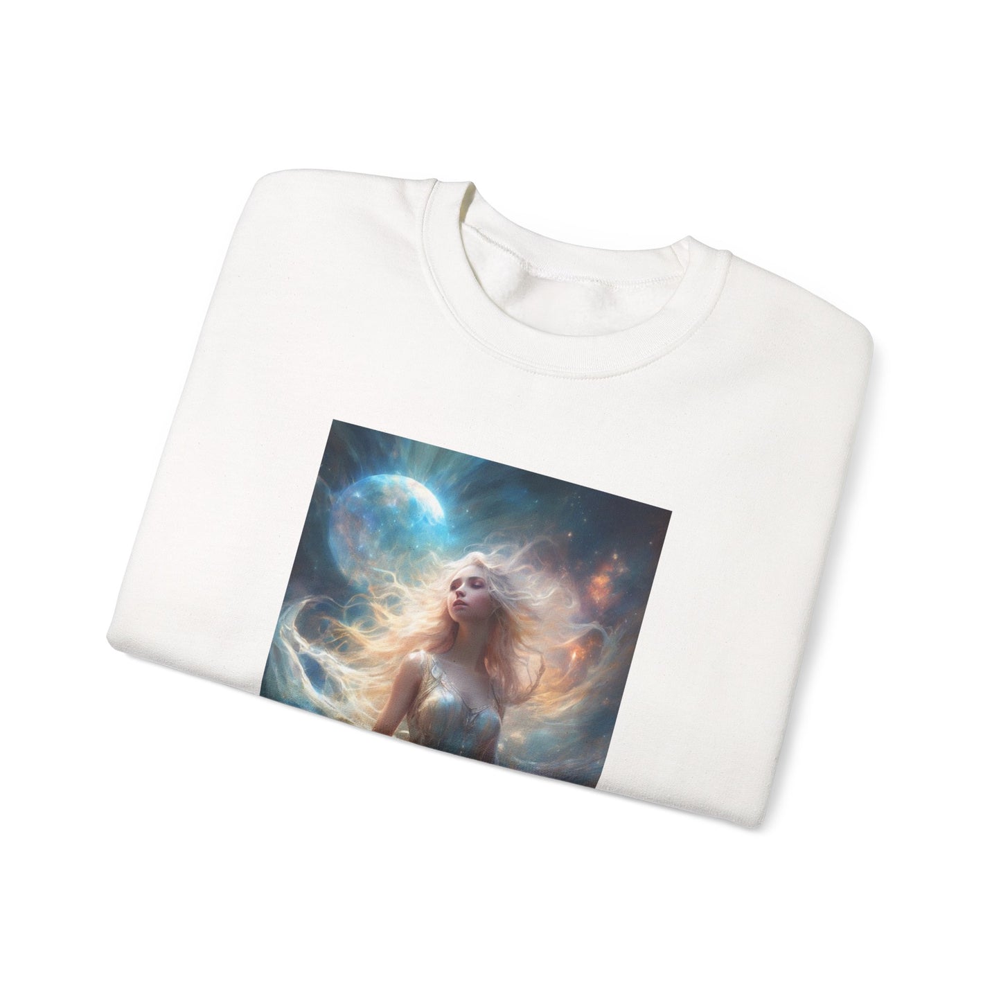 Moonlit Celestial Maiden Fantasy Portrait Sweatshirt