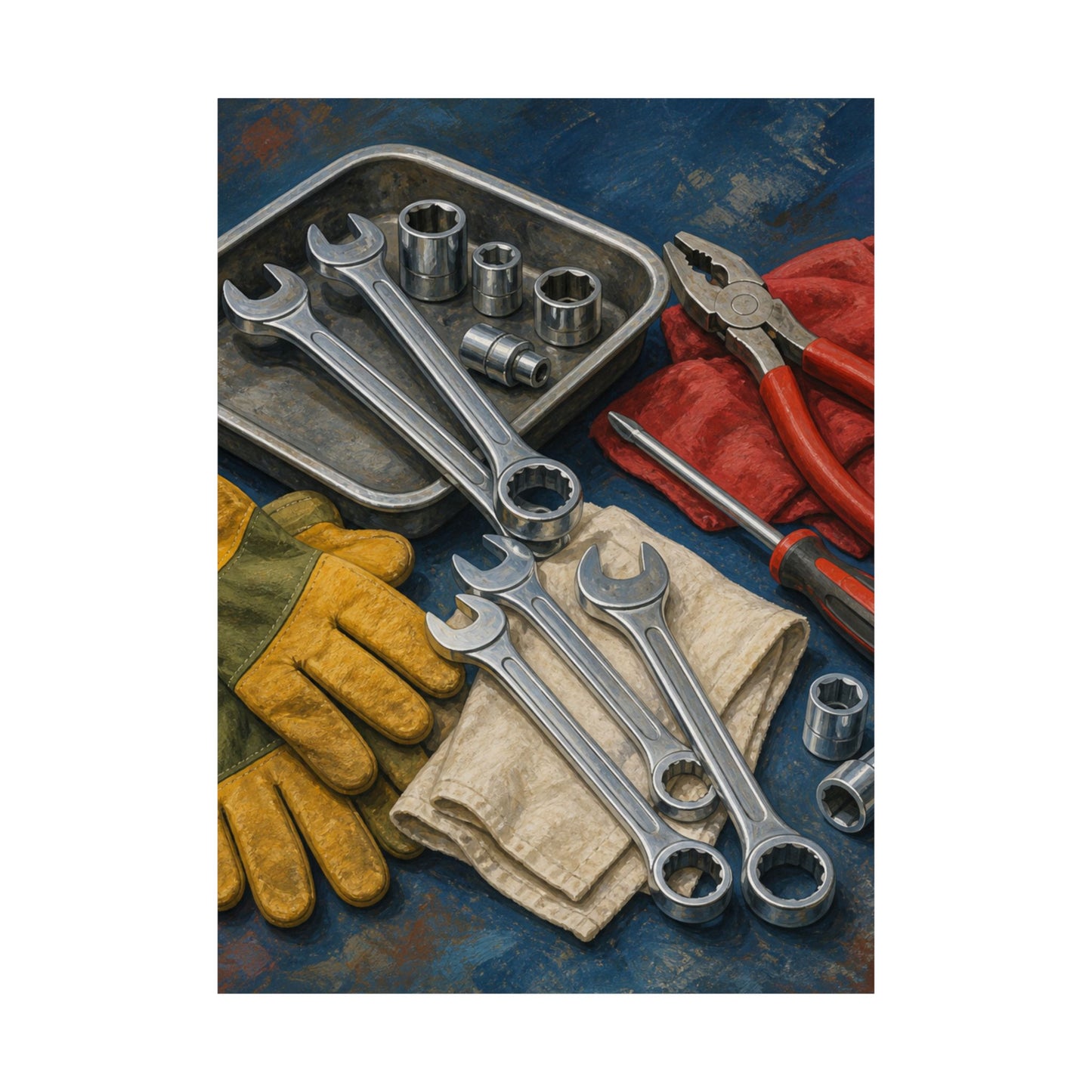 Classic Mechanic Hand Tools Art Poster