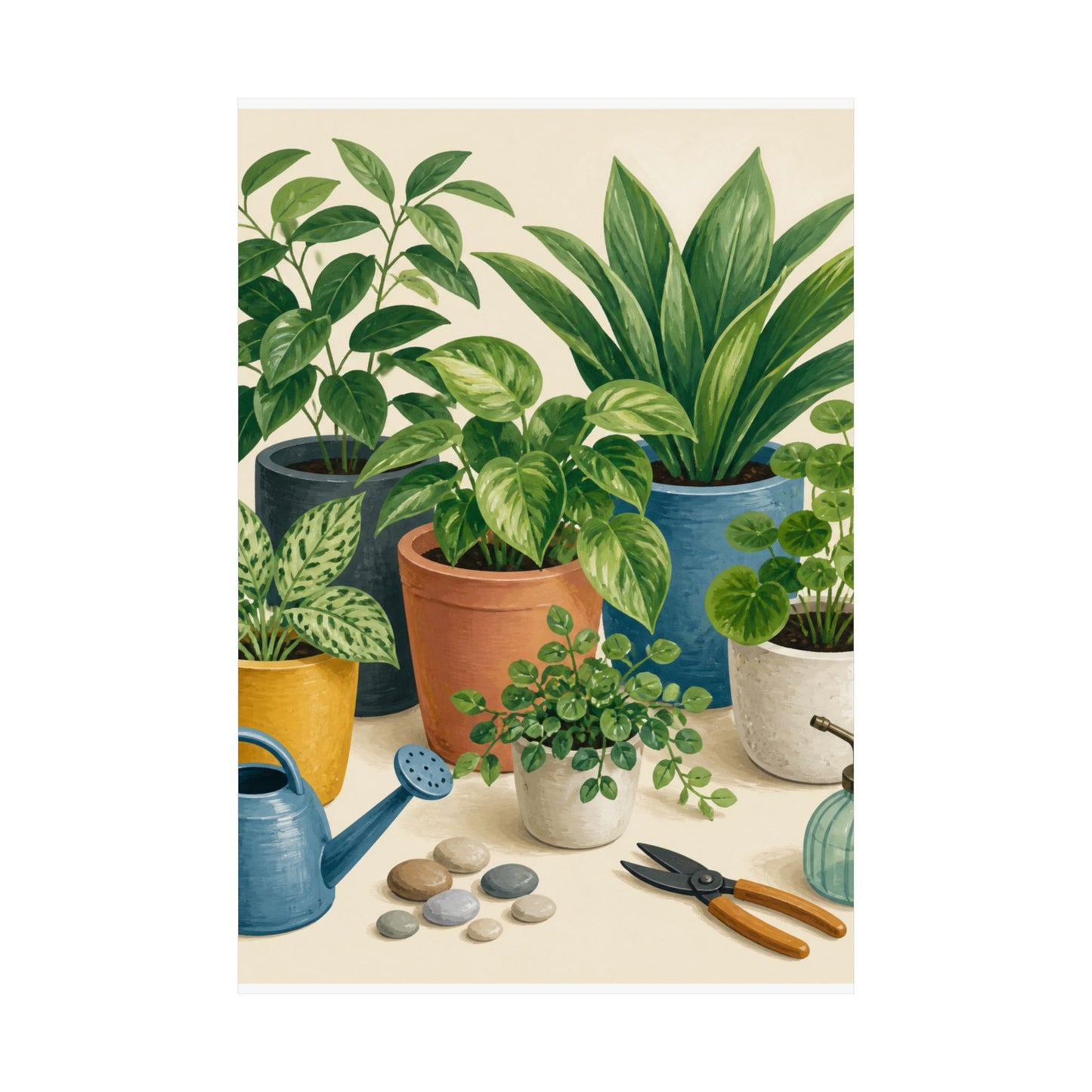 Calm Indoor Houseplant Collection Art Poster