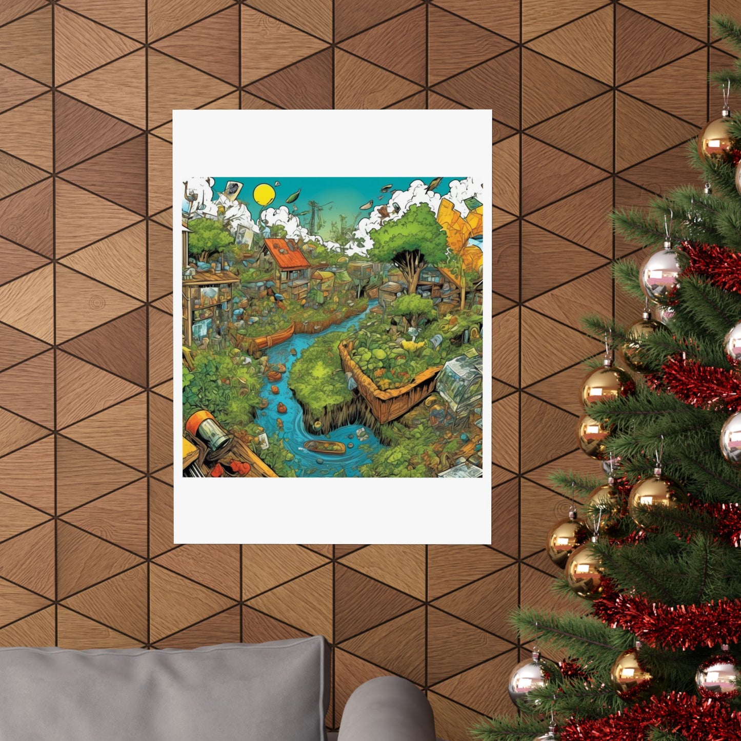 Whimsical Garden Stream Nature Gift Art Poster