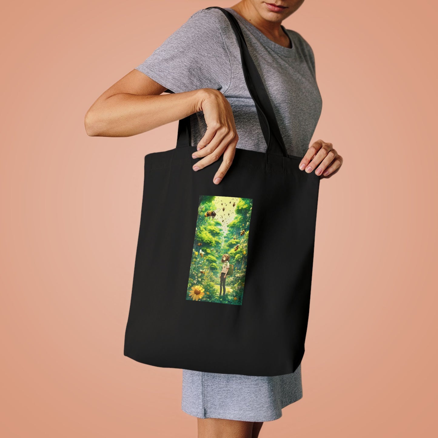 Bee Garden Explorer Anime Nature Art Tote Bag