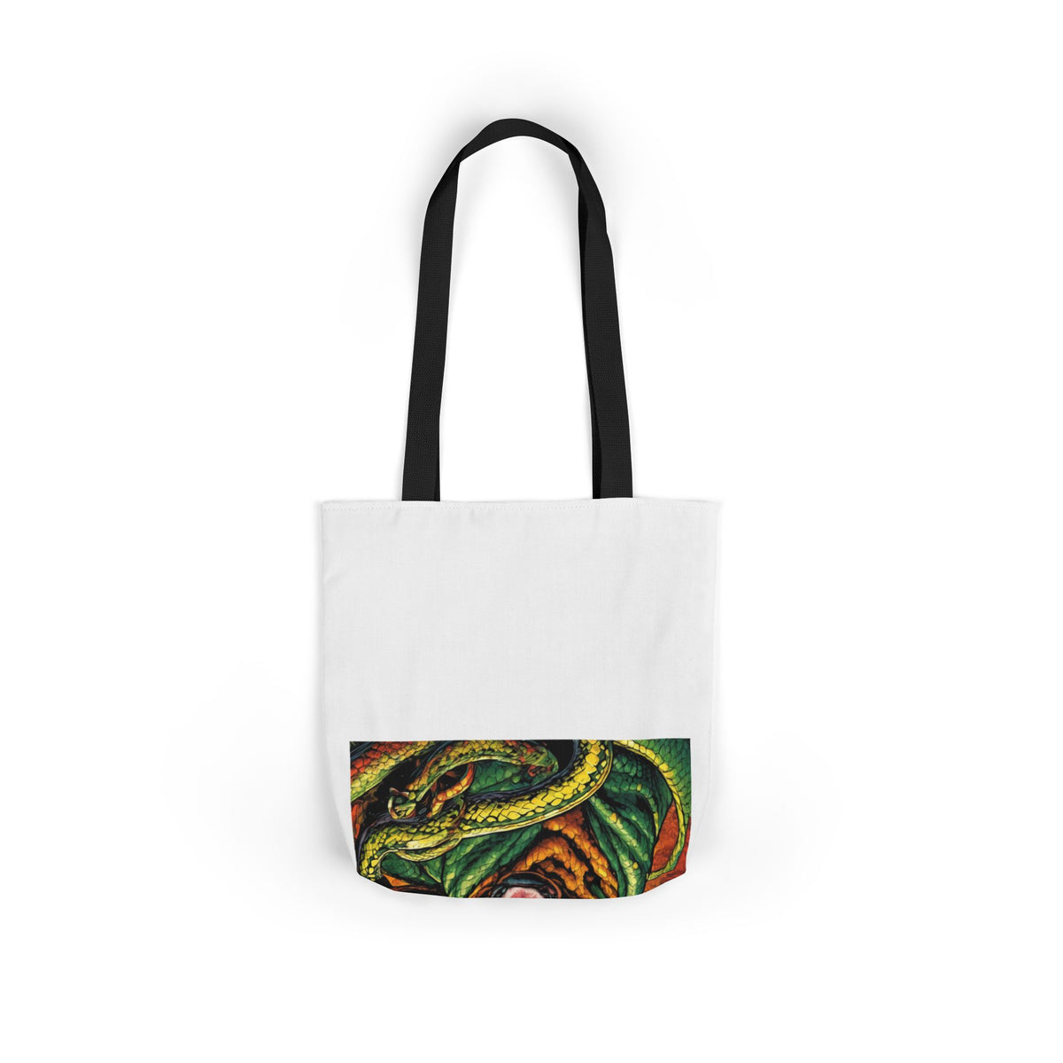 Surreal Serpent Hound Dark Fantasy Canvas Tote Bag