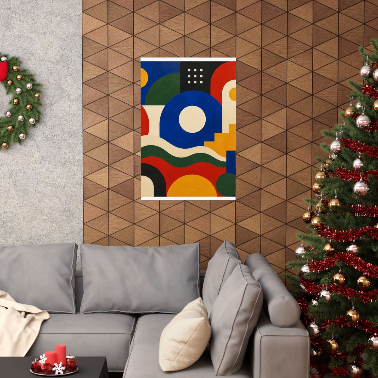 Bold Geometric Balance Abstract Art Poster