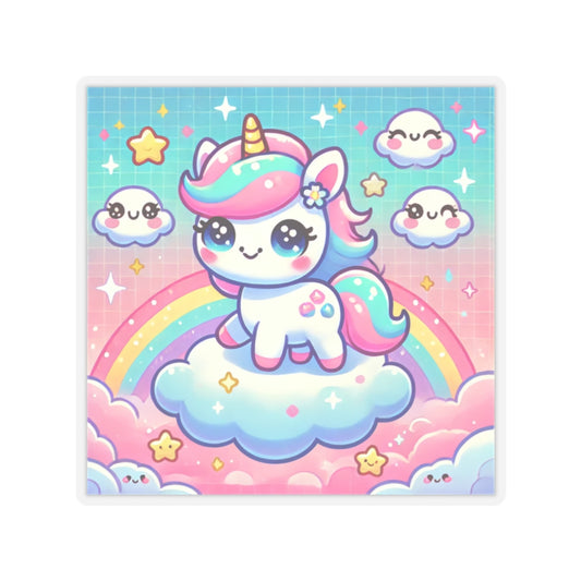 Pastel Rainbow Unicorn Cloud Kawaii Sticker