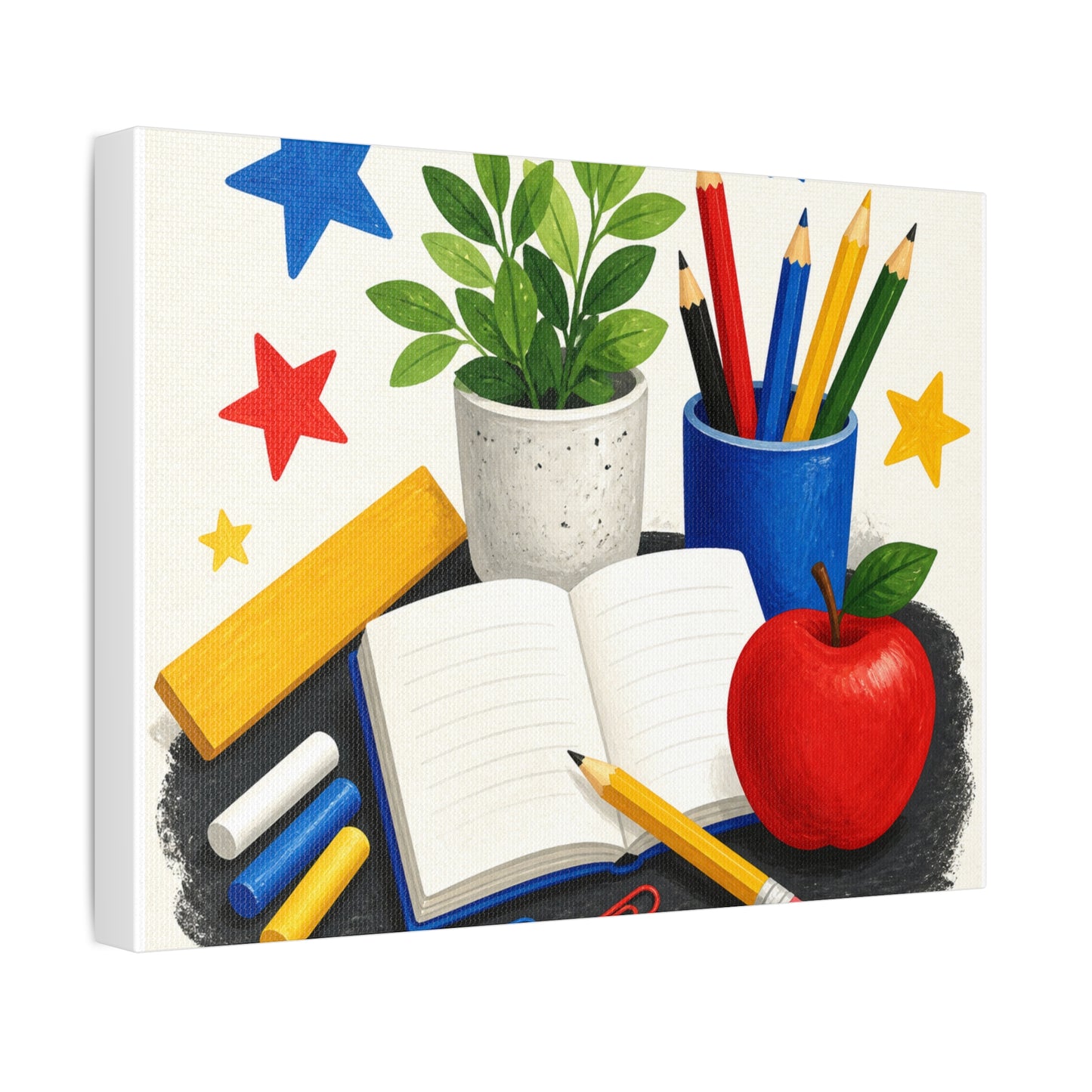 Colorful Classroom Supplies Teacher Appreciation Canvas Art