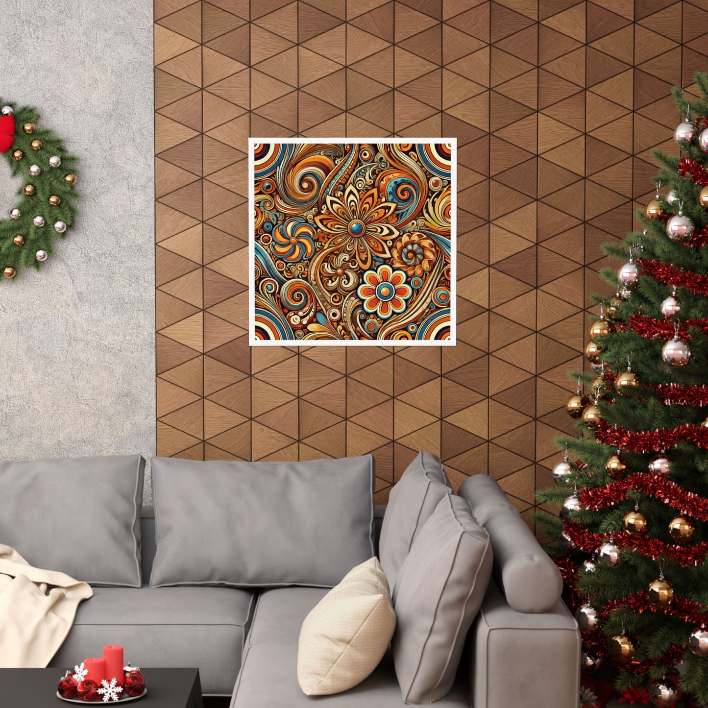 Ornate Abstract Floral Paisley Pattern Poster