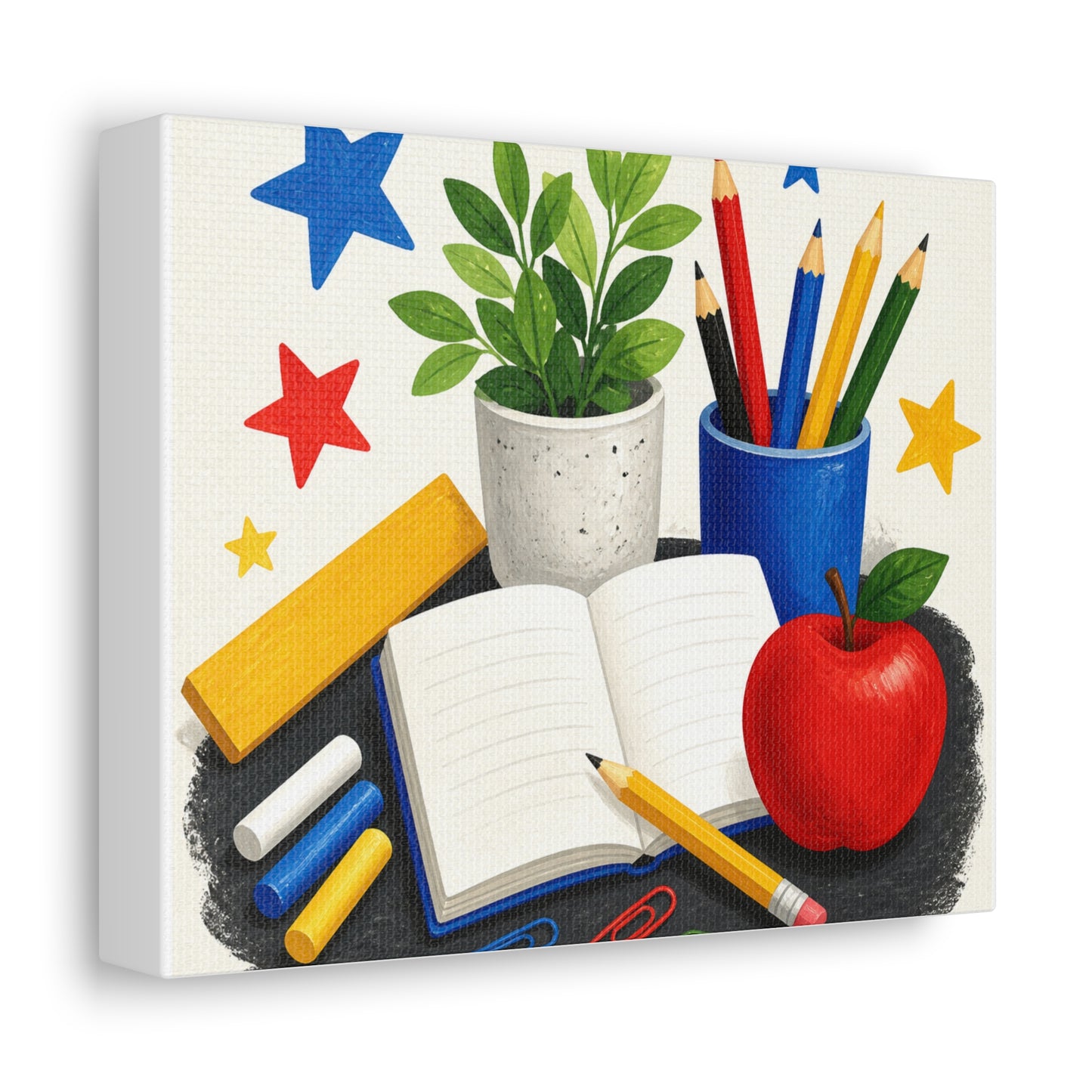 Colorful Classroom Supplies Teacher Appreciation Canvas Art