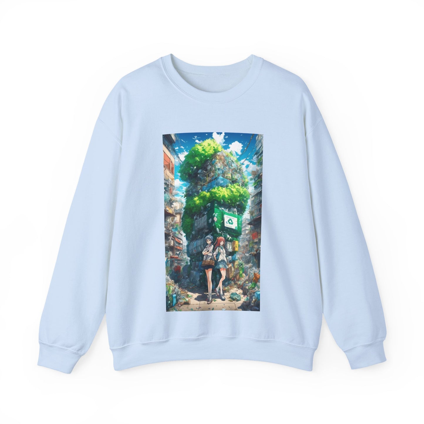 Urban Recycling Anime Friends Green City Sweatshirt