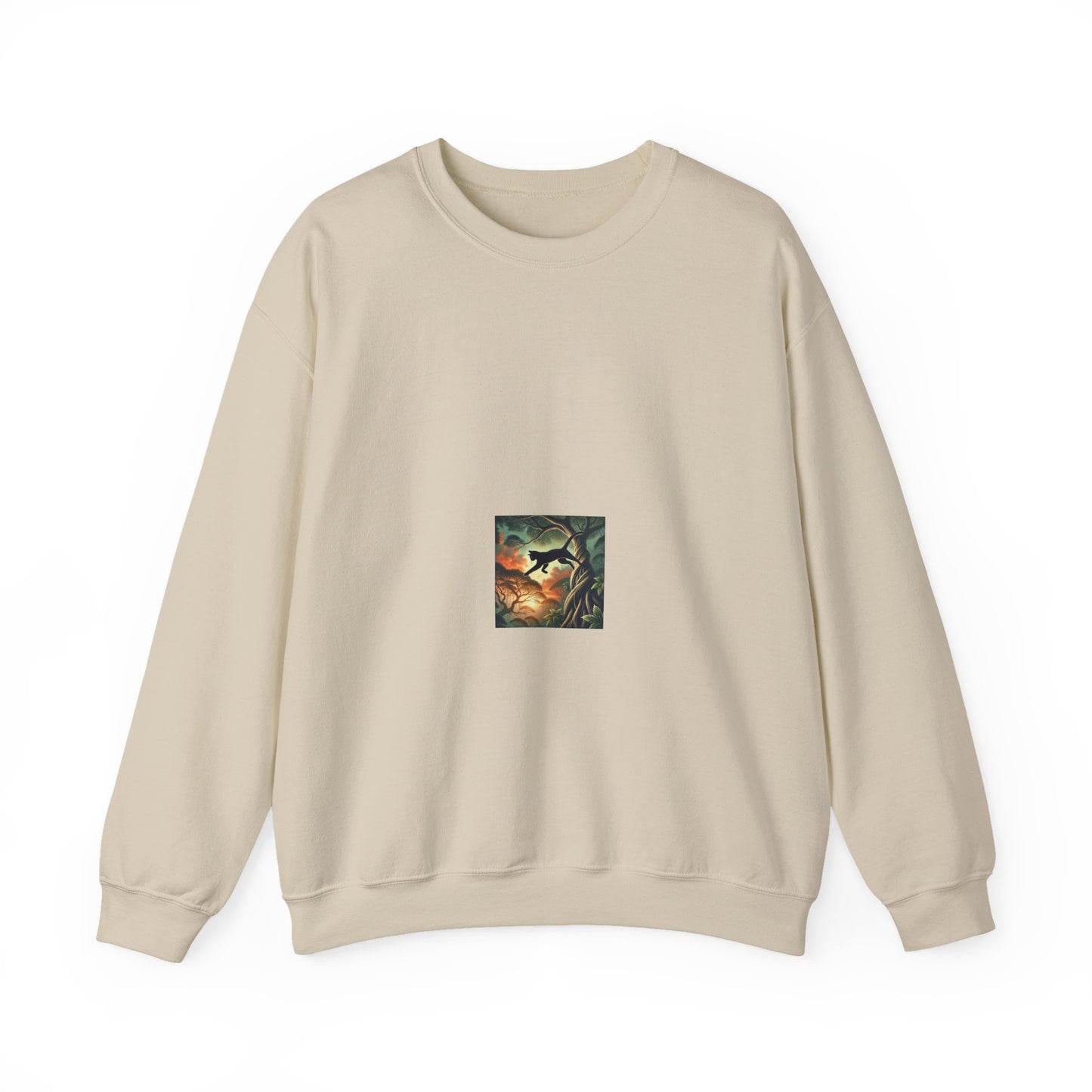 Enchanted Black Cat Forest Crewneck Sweatshirt Cat Lover Gift