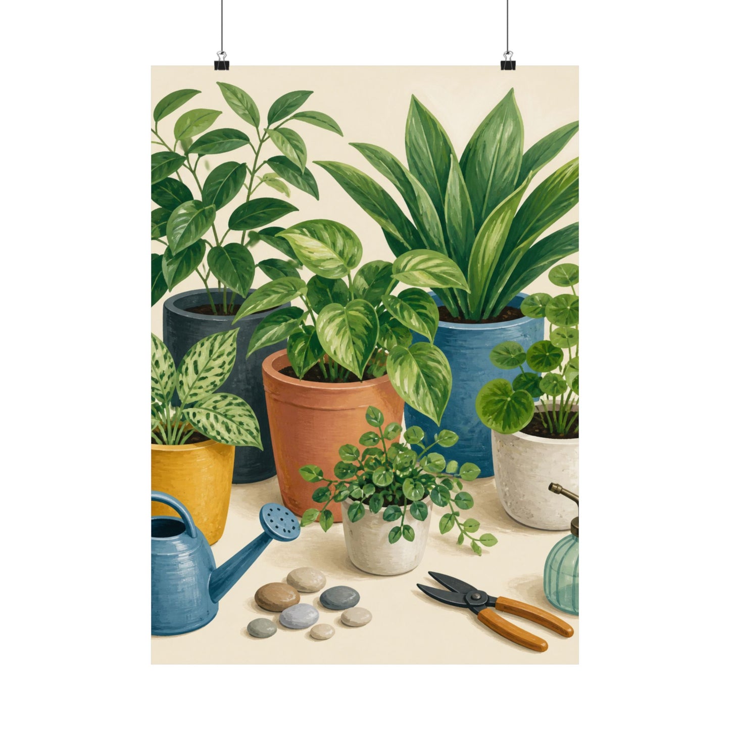 Calm Indoor Houseplant Collection Art Poster