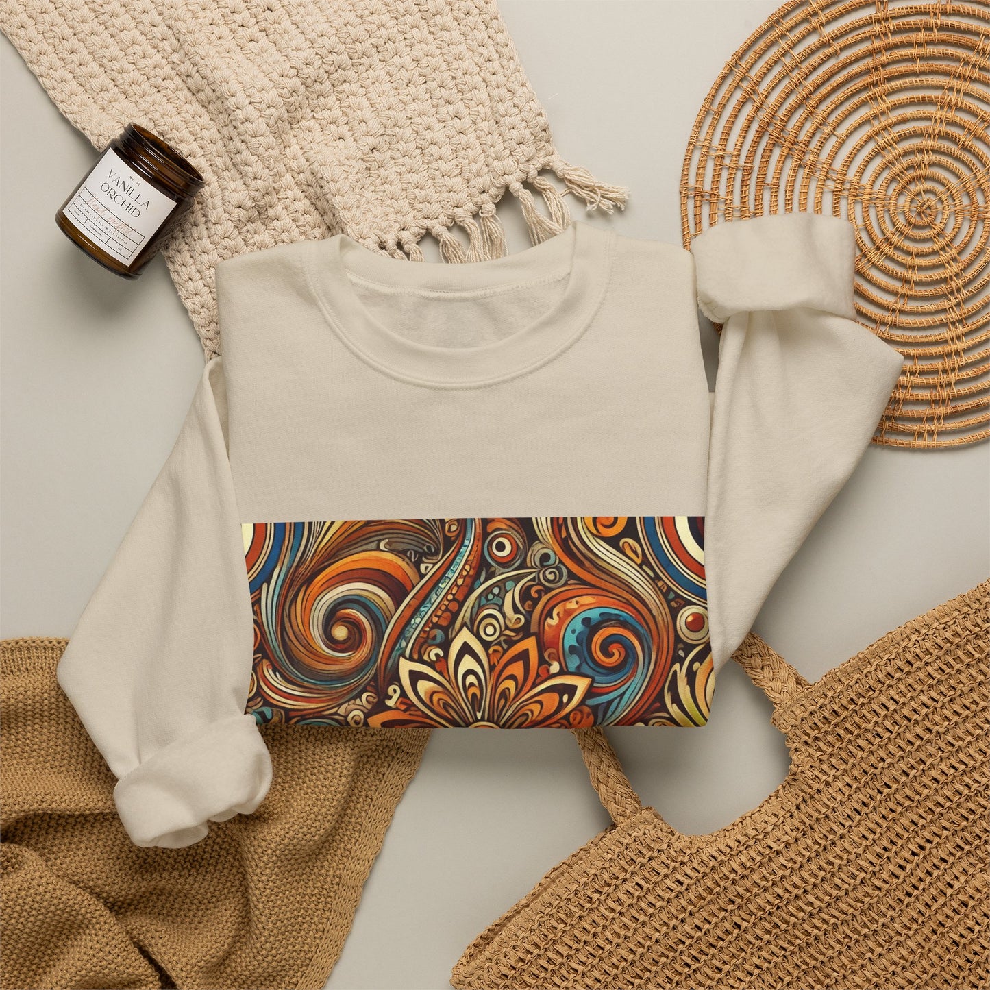 Ornate Abstract Floral Paisley Pattern Sweatshirt