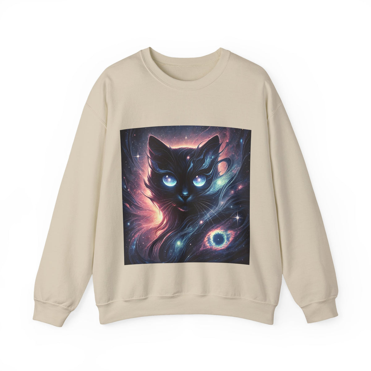 Cosmic Black Cat Galaxy Celestial Sweatshirt