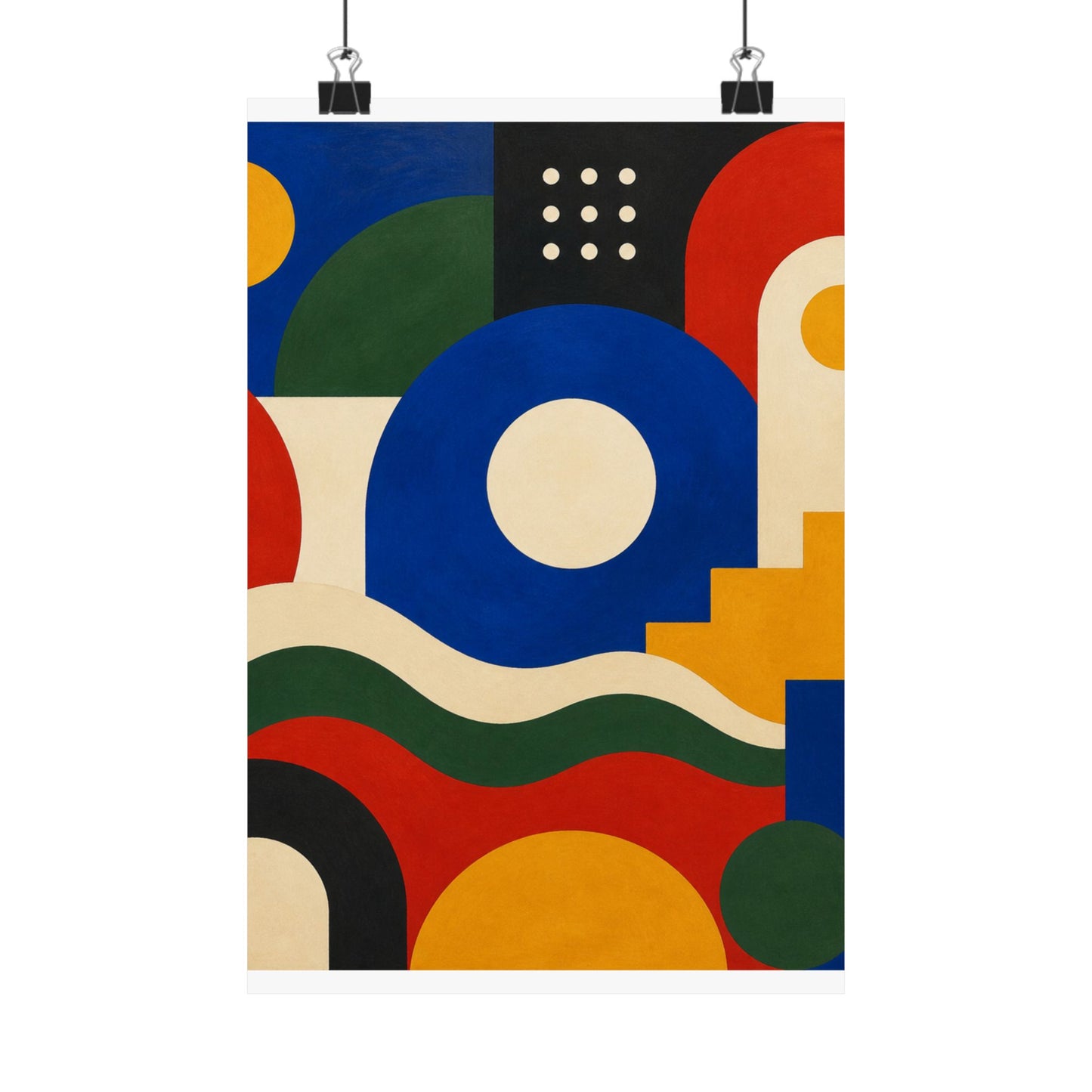 Bold Geometric Balance Abstract Art Poster