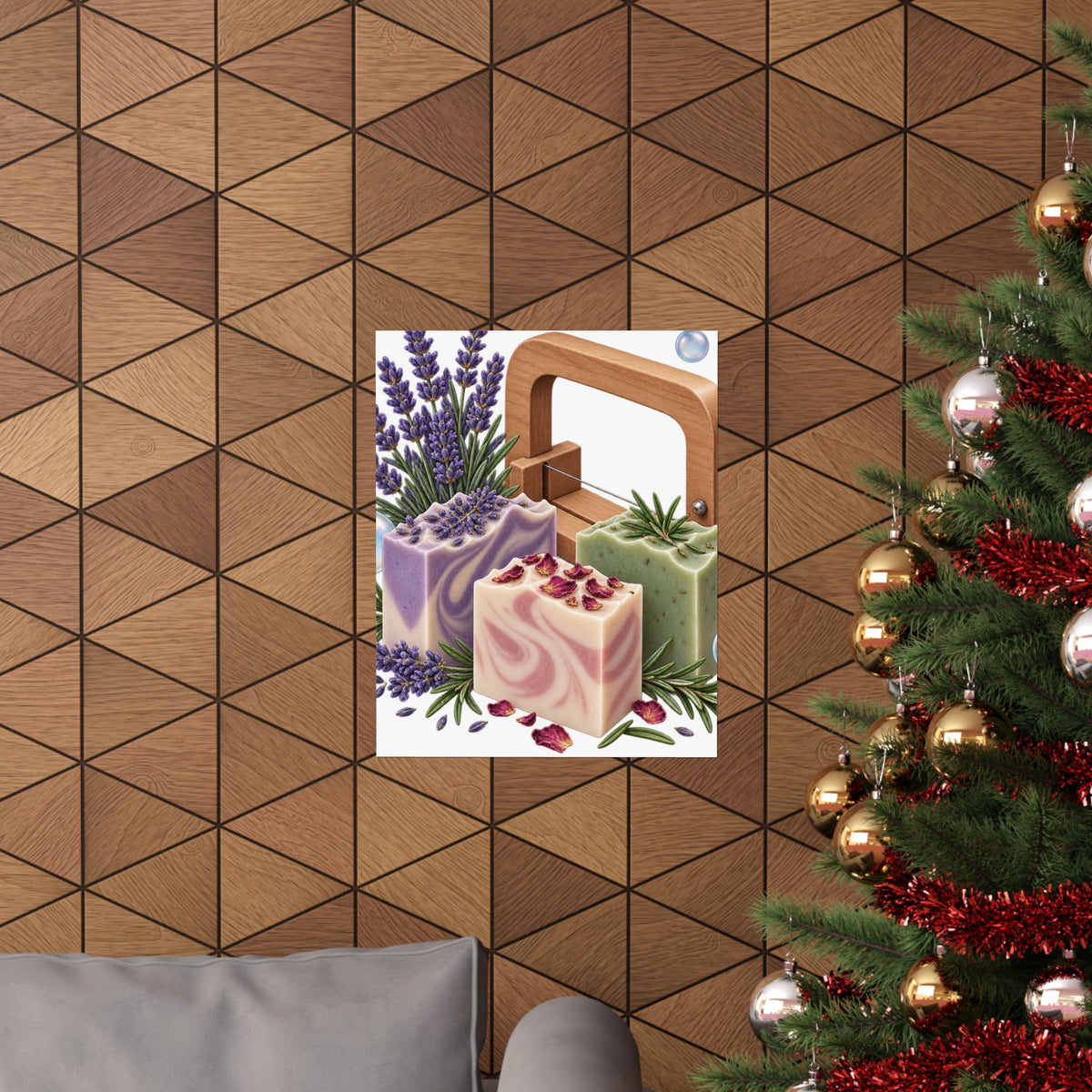 Botanical Soap Making Lavender and Herbs Poster