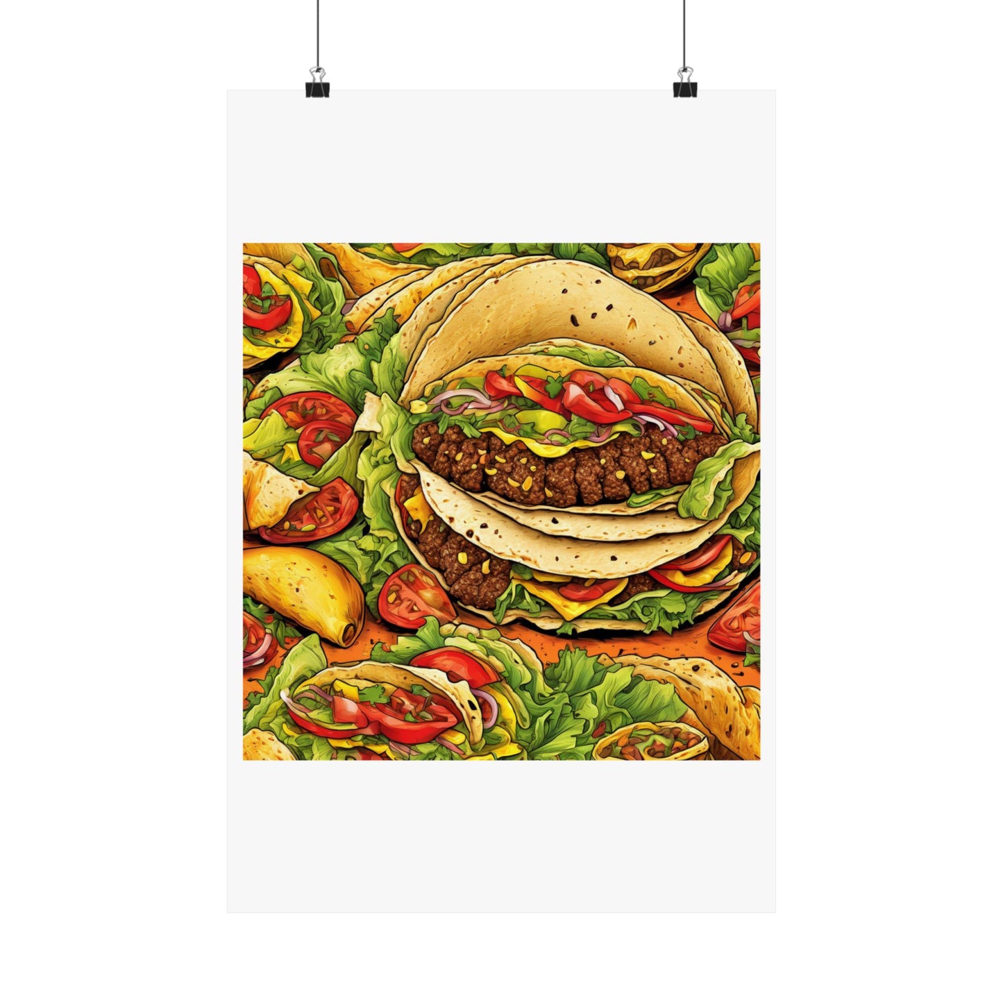 Stacked Taco Fiesta Foodie Gift Art Poster