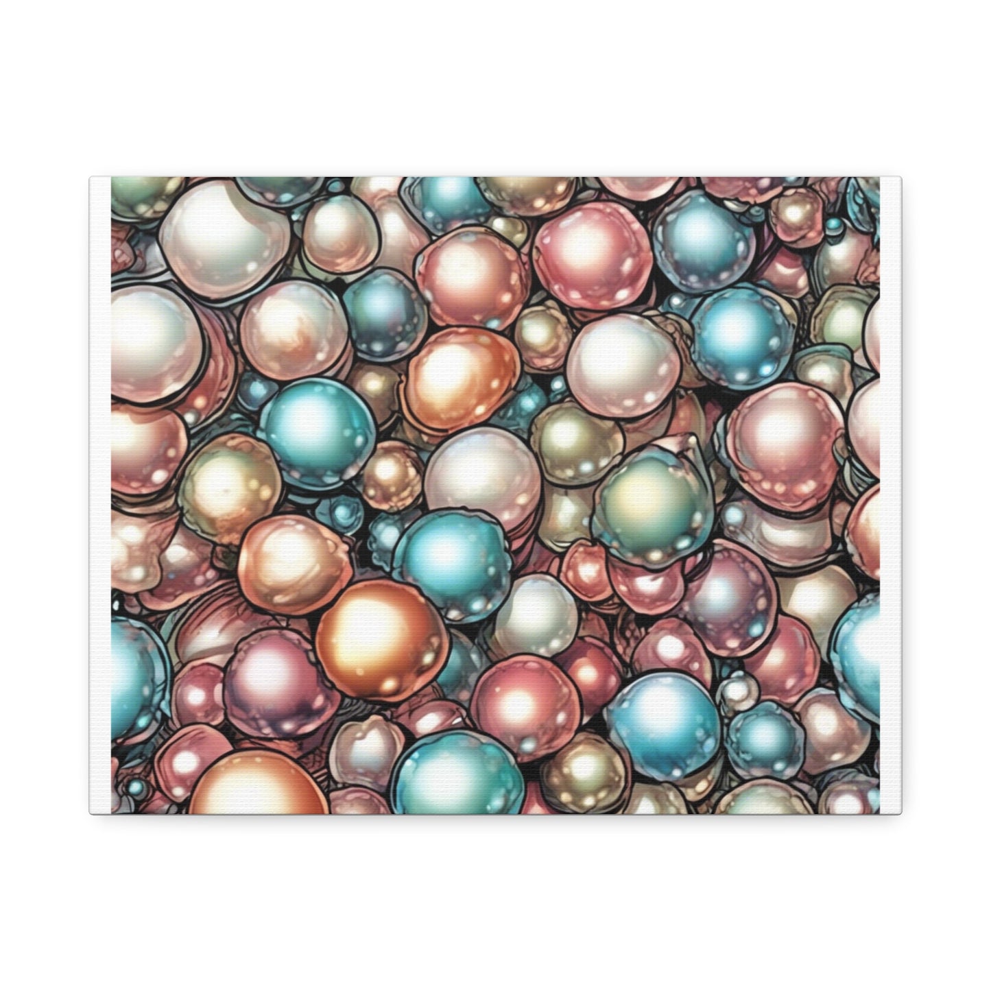 Rainbow Pearl Marble Abstract Gift Art Canvas