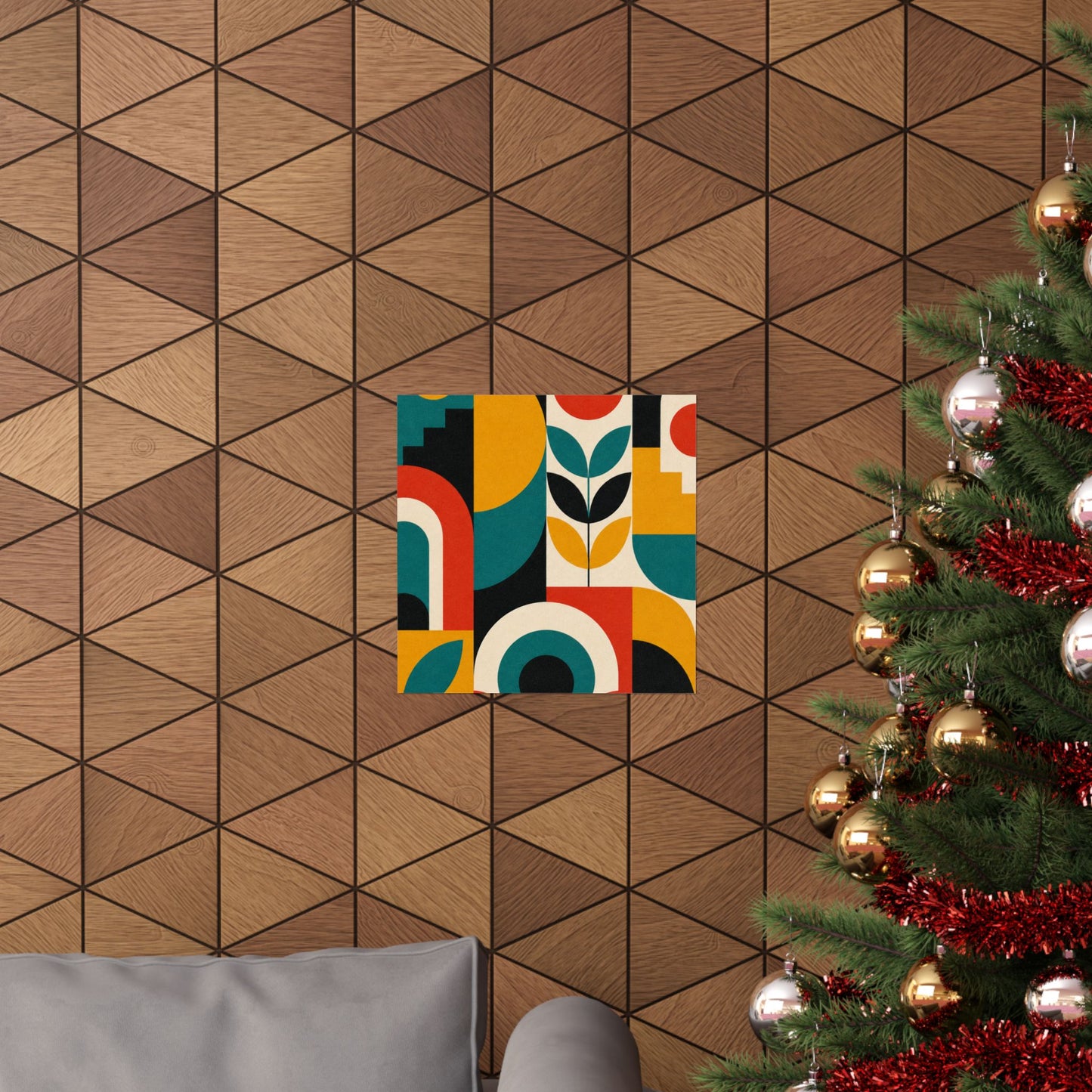 Mid Century Arches Botanical Geometric Abstract Poster