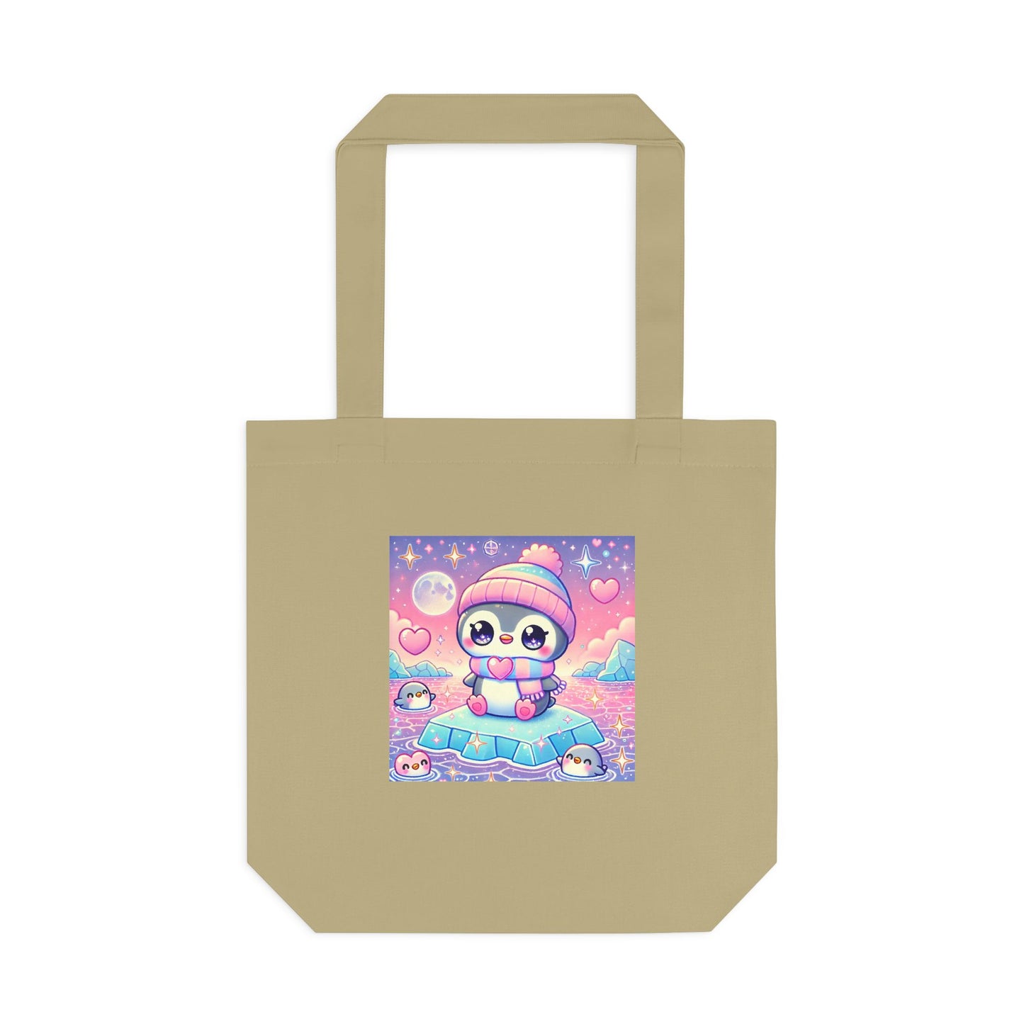 Cute Winter Penguin Ice Floe Kawaii Art Tote Bag