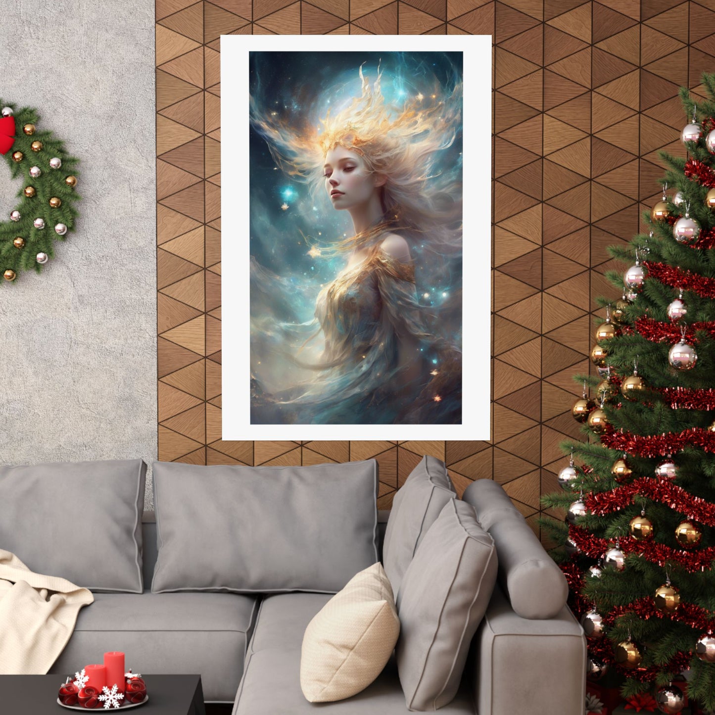 Solar Celestial Spirit Fantasy Portrait Poster