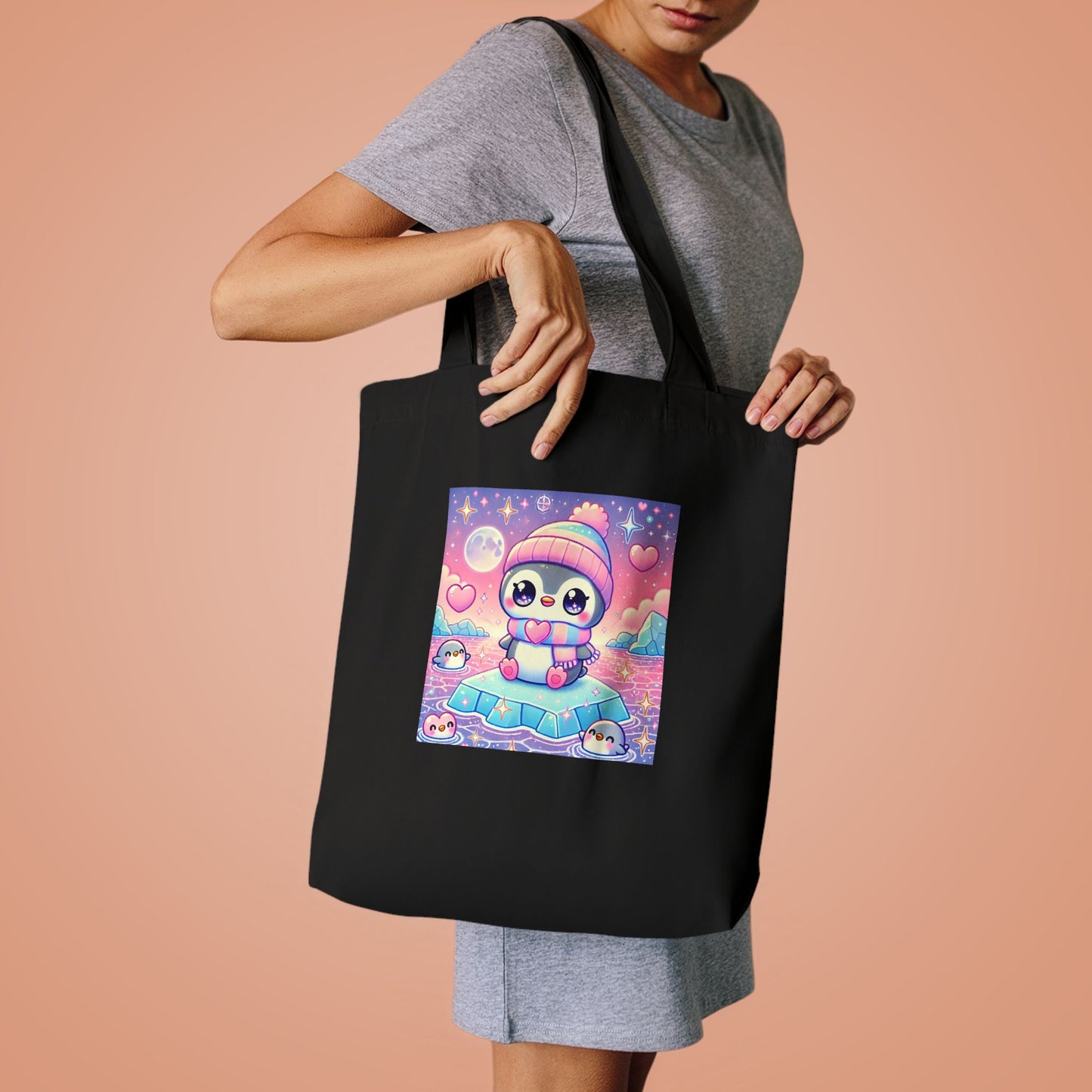 Cute Winter Penguin Ice Floe Kawaii Art Tote Bag