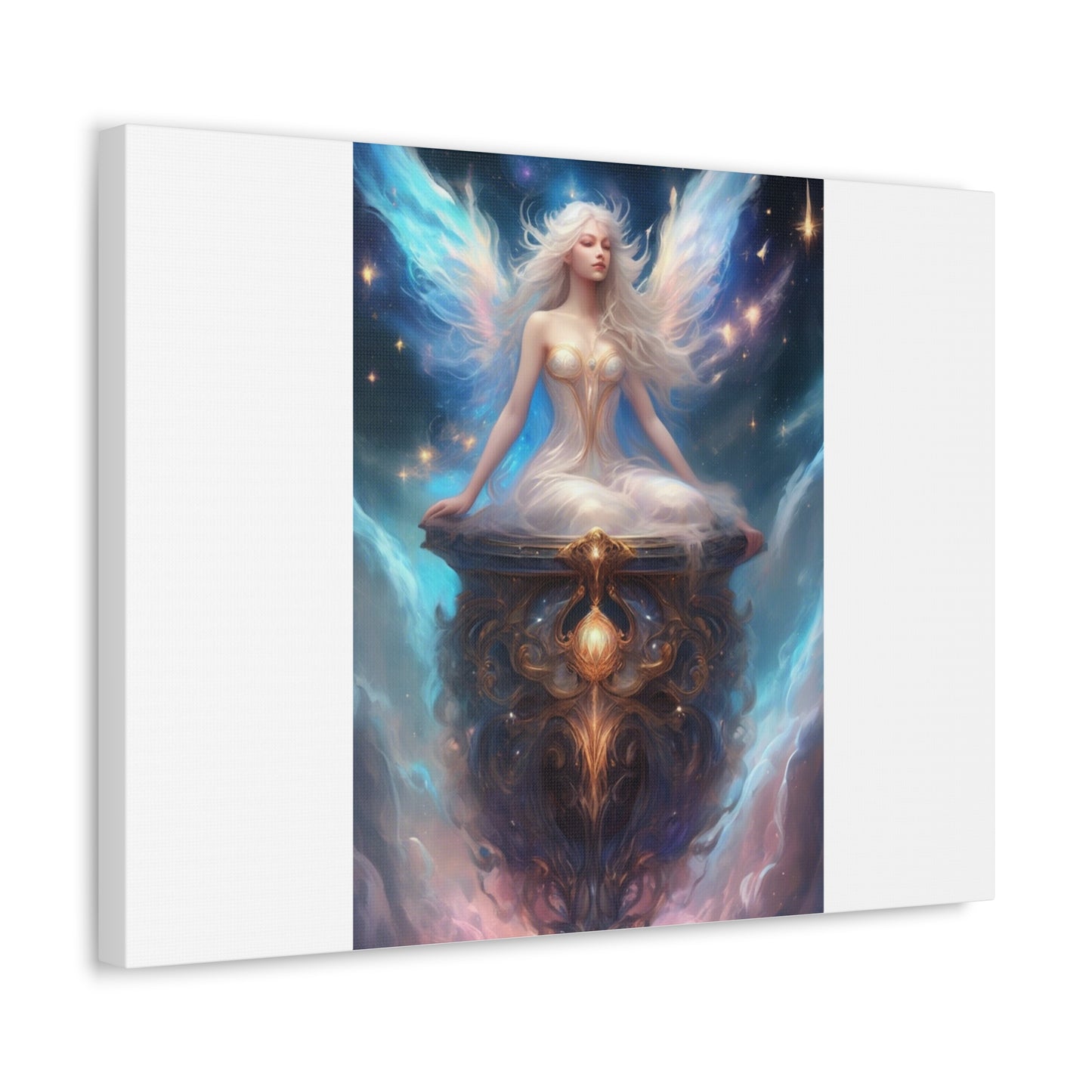 Celestial Winged Meditation Fantasy Portrait Canvas