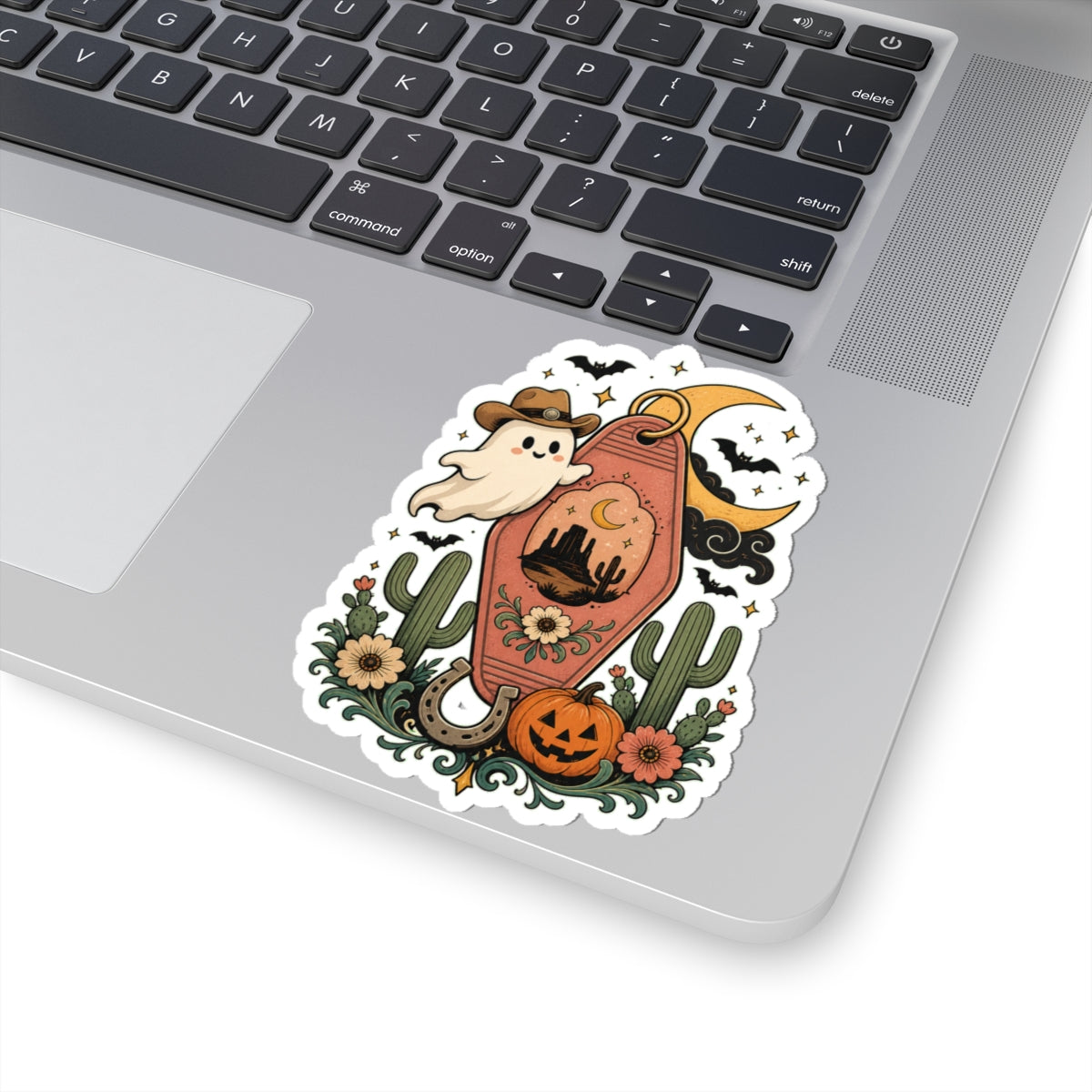 Haunted Desert Keytag Ghost Halloween Sticker