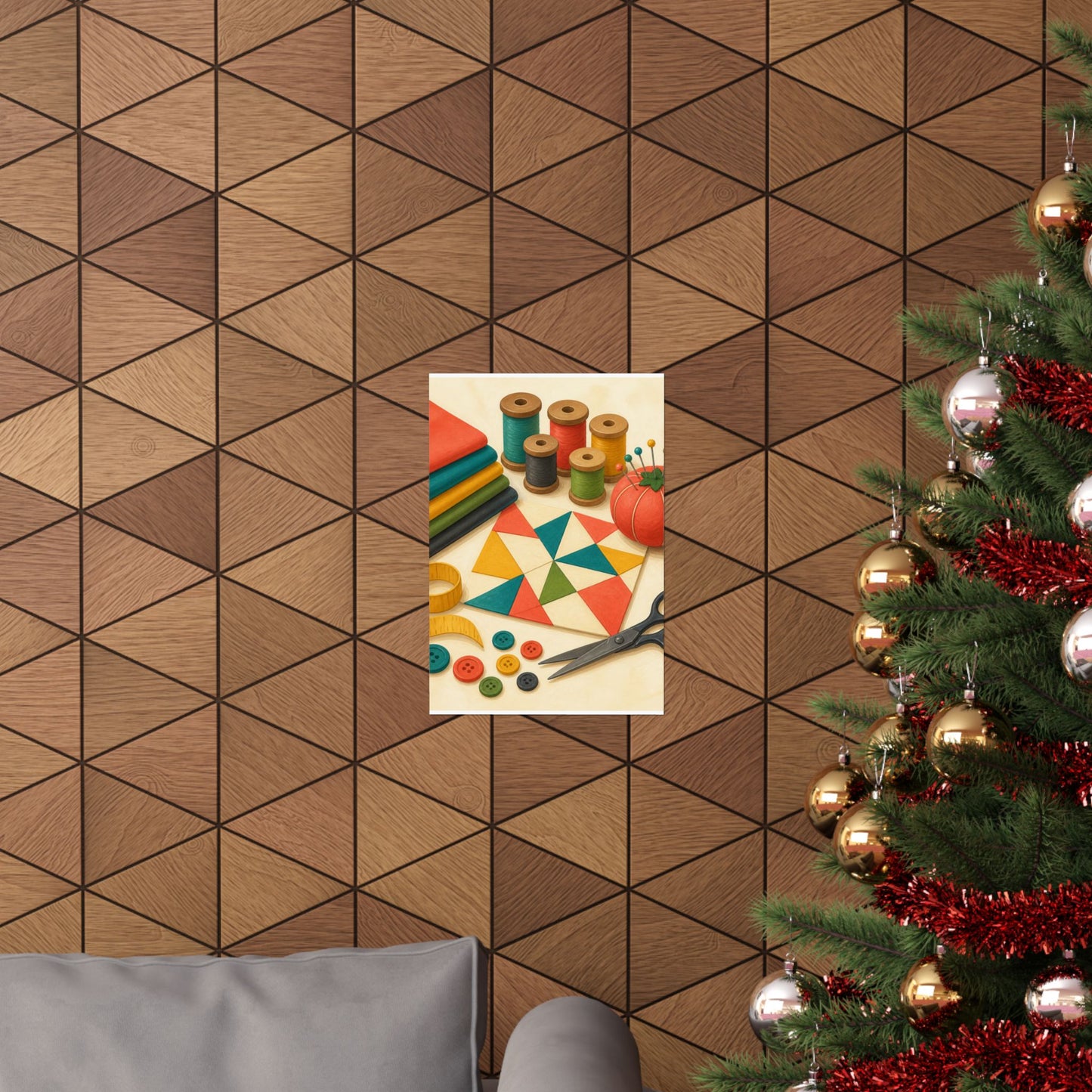 Colorful Sewing and Quilting Hobby Poster