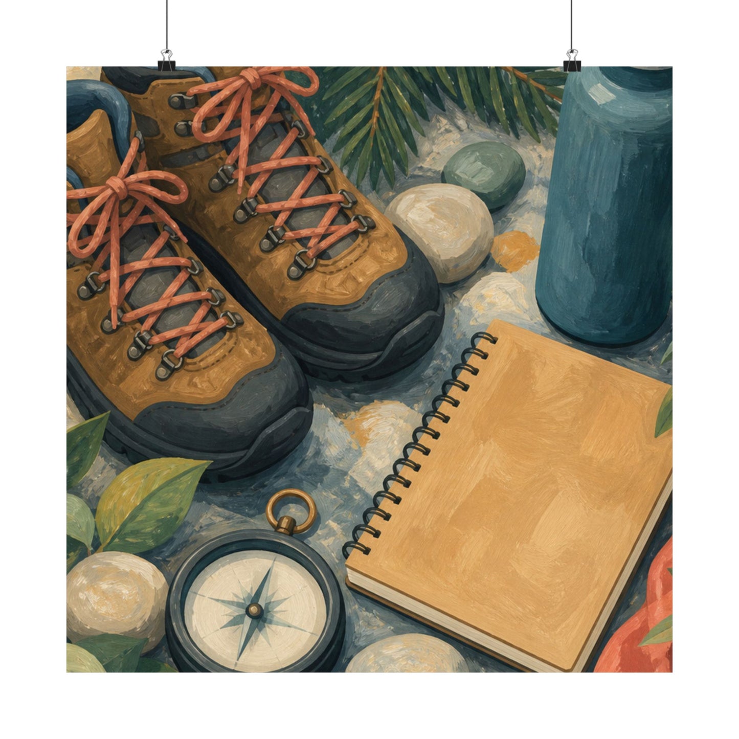Quiet Hiking Trail Gear Art Poster
